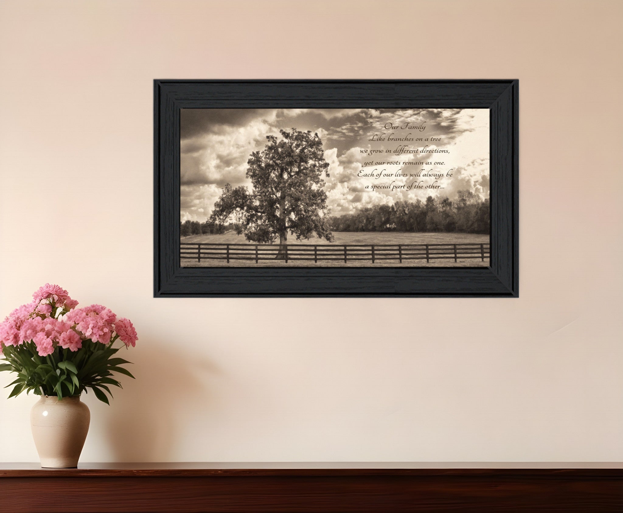 Our Family Black Framed Print Wall Art