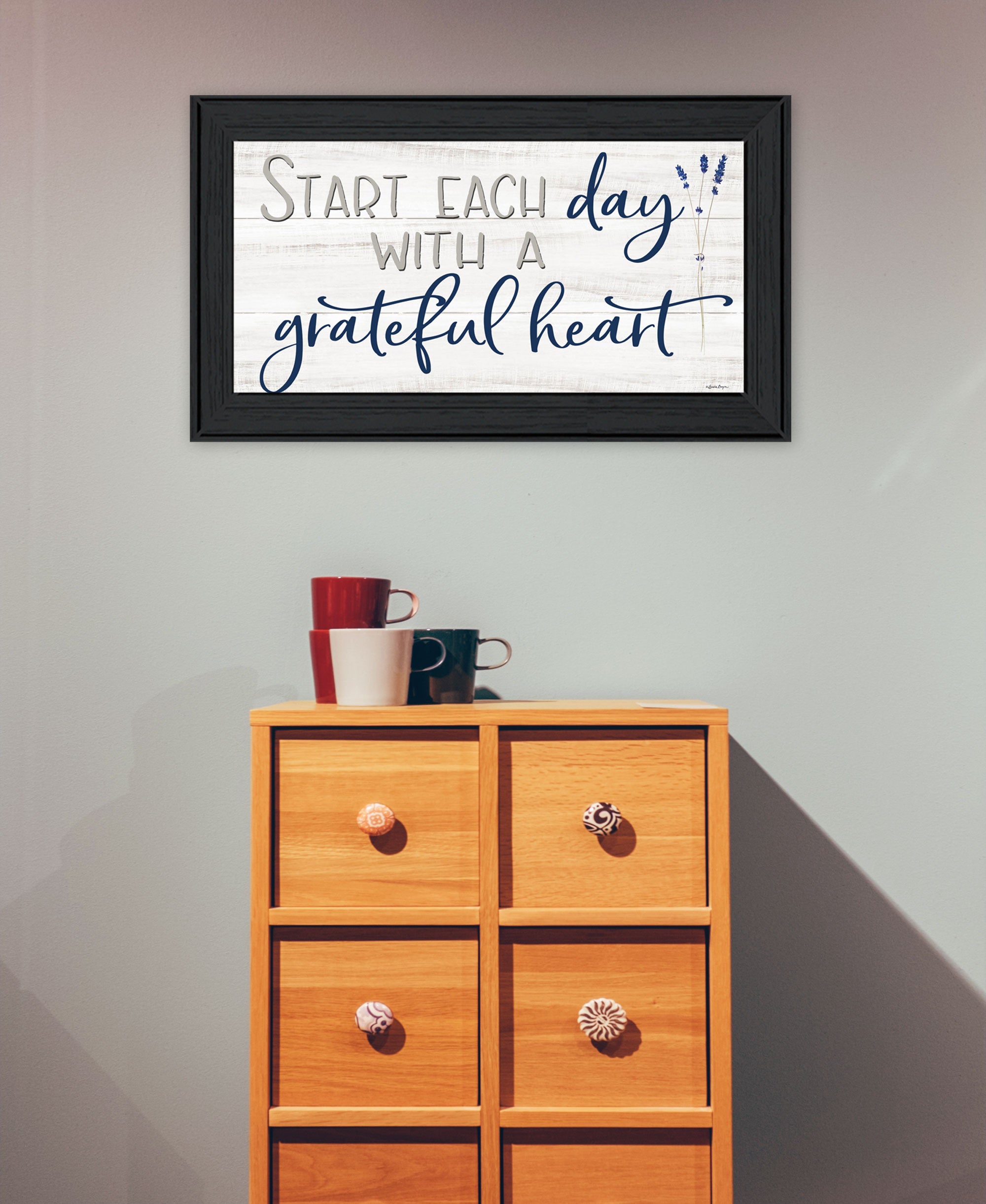 Grateful Heart Black Framed Print Wall Art