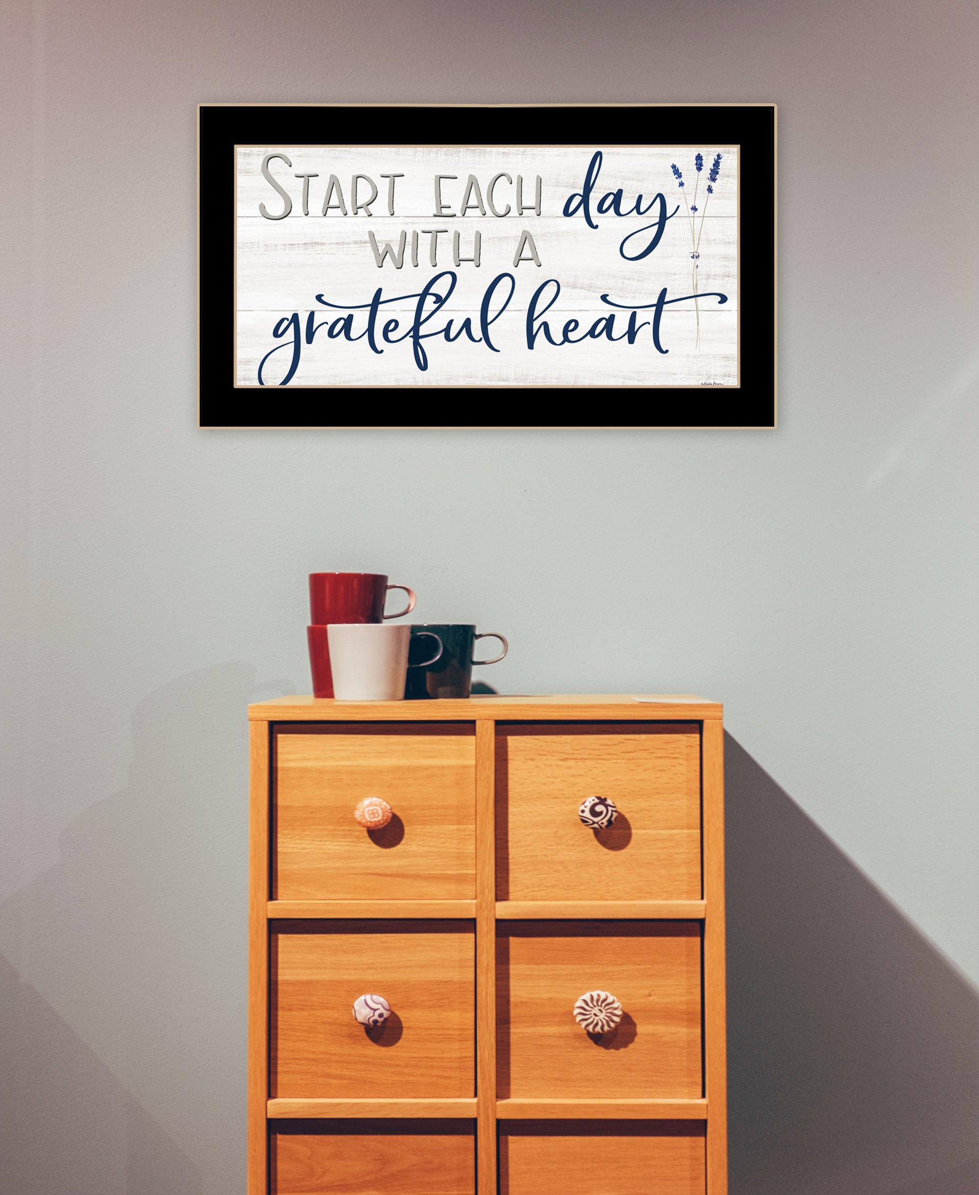 Grateful Heart Black Framed Print Wall Art