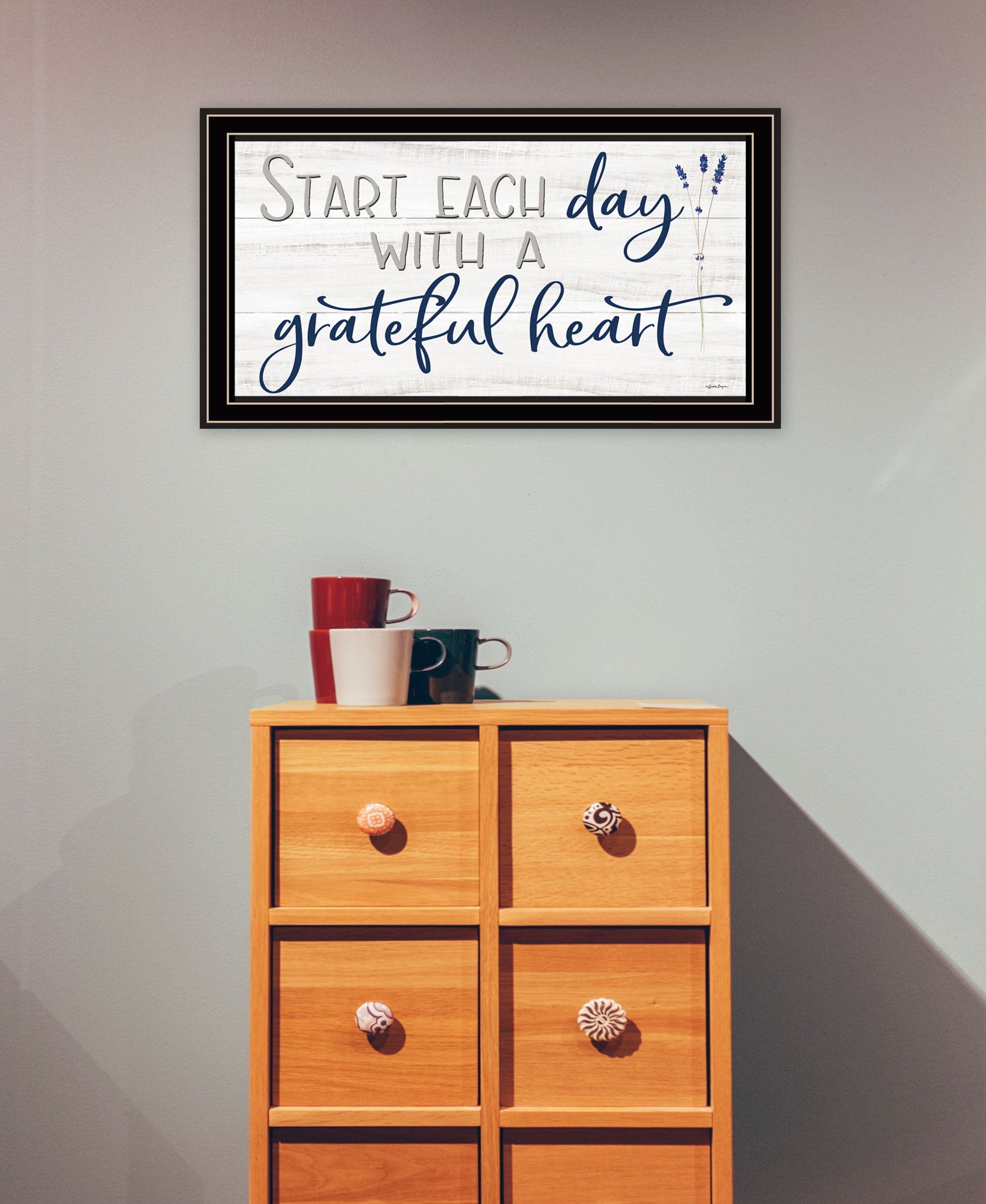 Grateful Heart Black Framed Print Wall Art