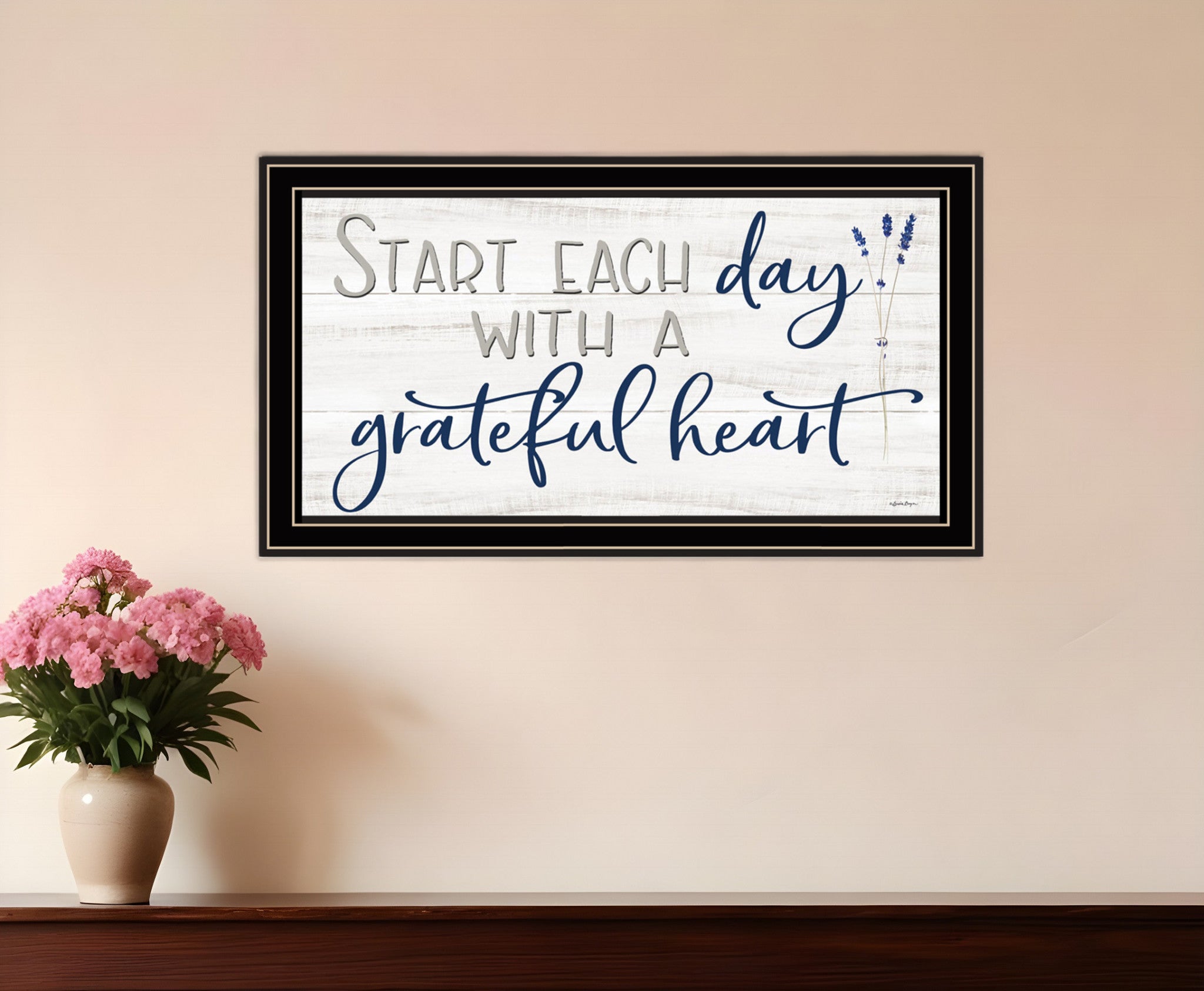 Grateful Heart Black Framed Print Wall Art