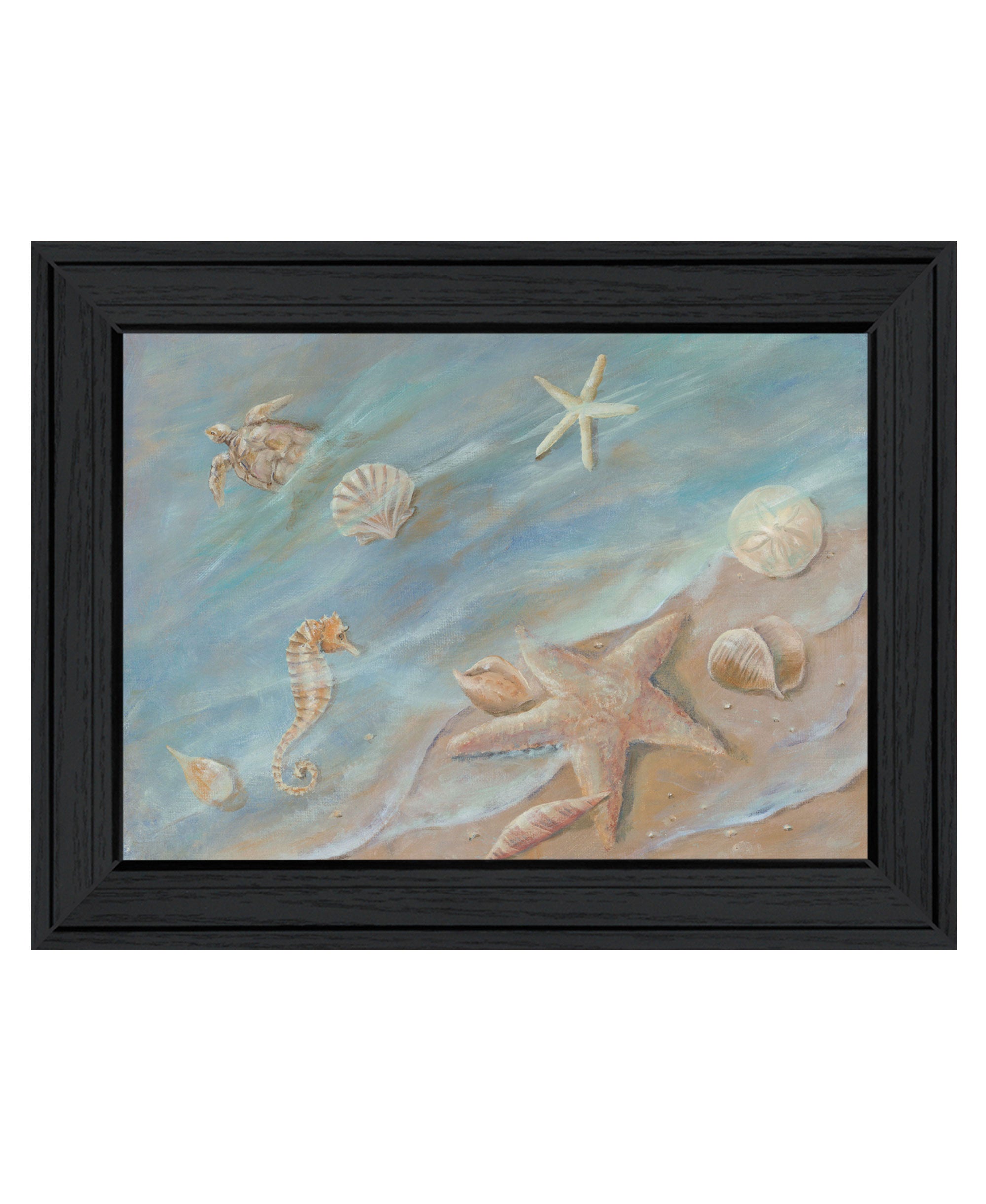 Seashore Star Black Framed Print Wall Art