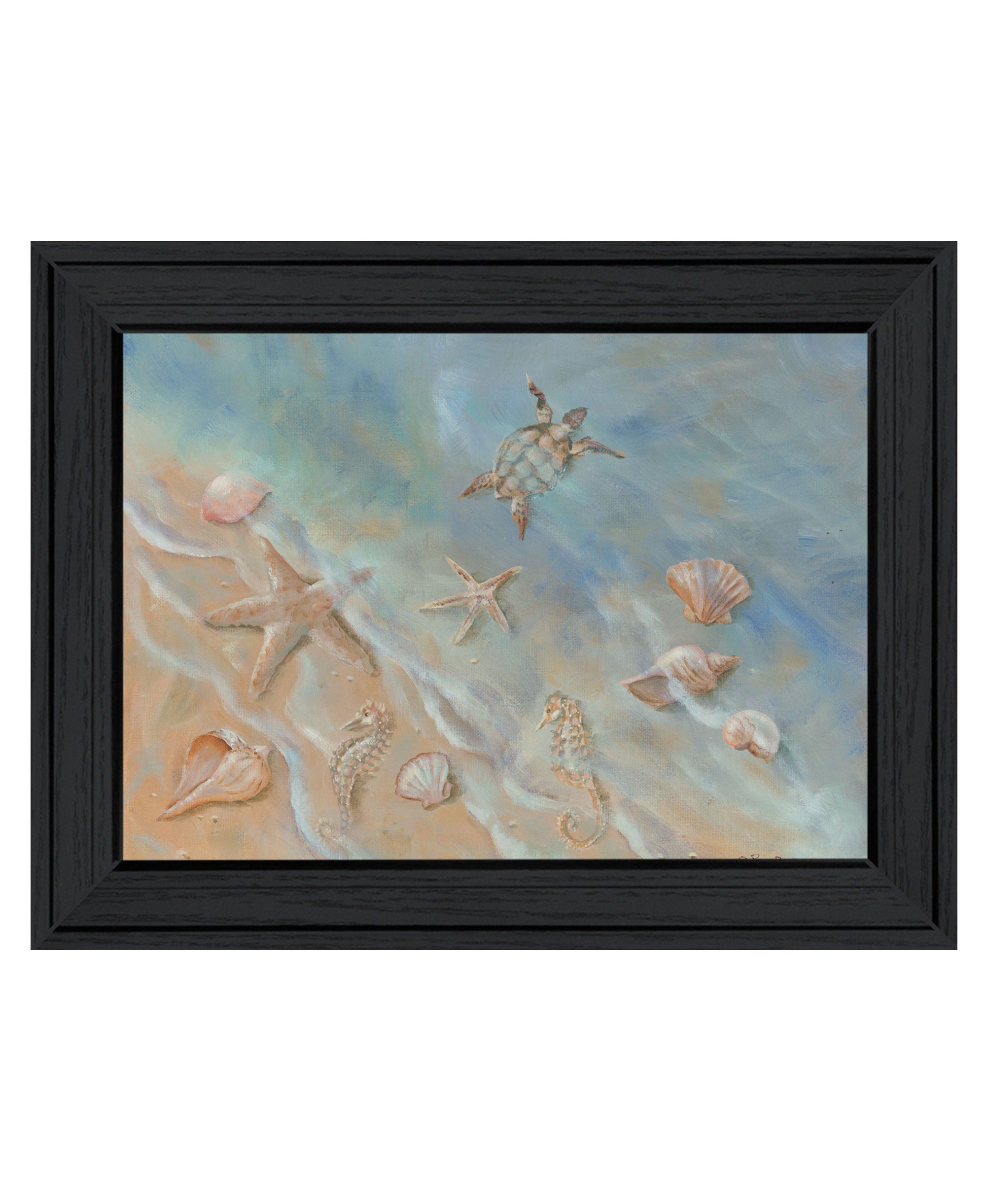 Seashore Star Black Framed Print Wall Art