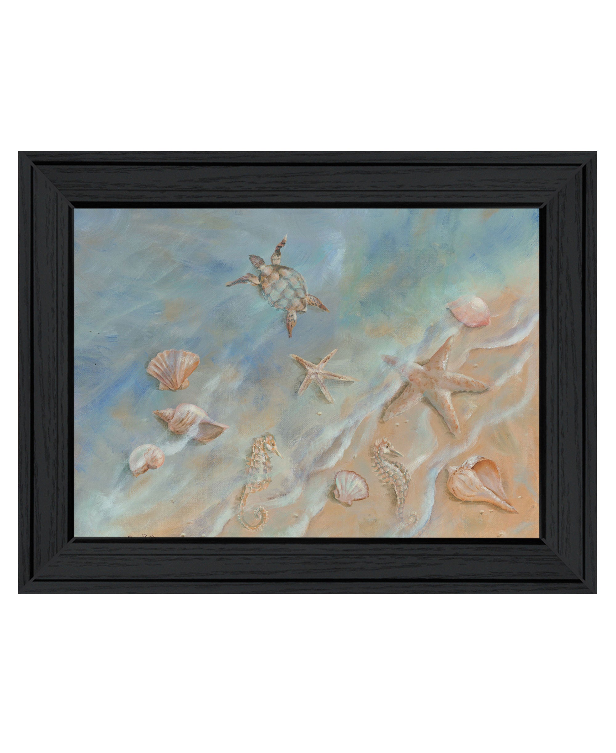 Seashore Star Black Framed Print Wall Art