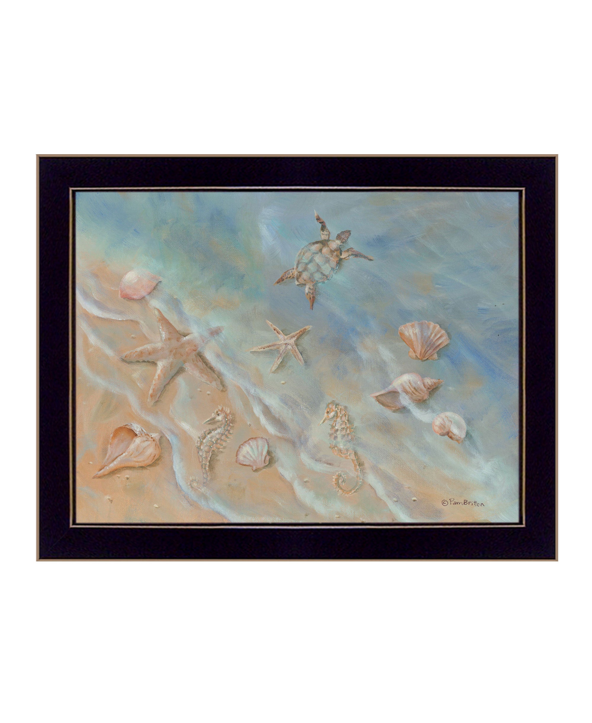 Seashore Star Black Framed Print Wall Art