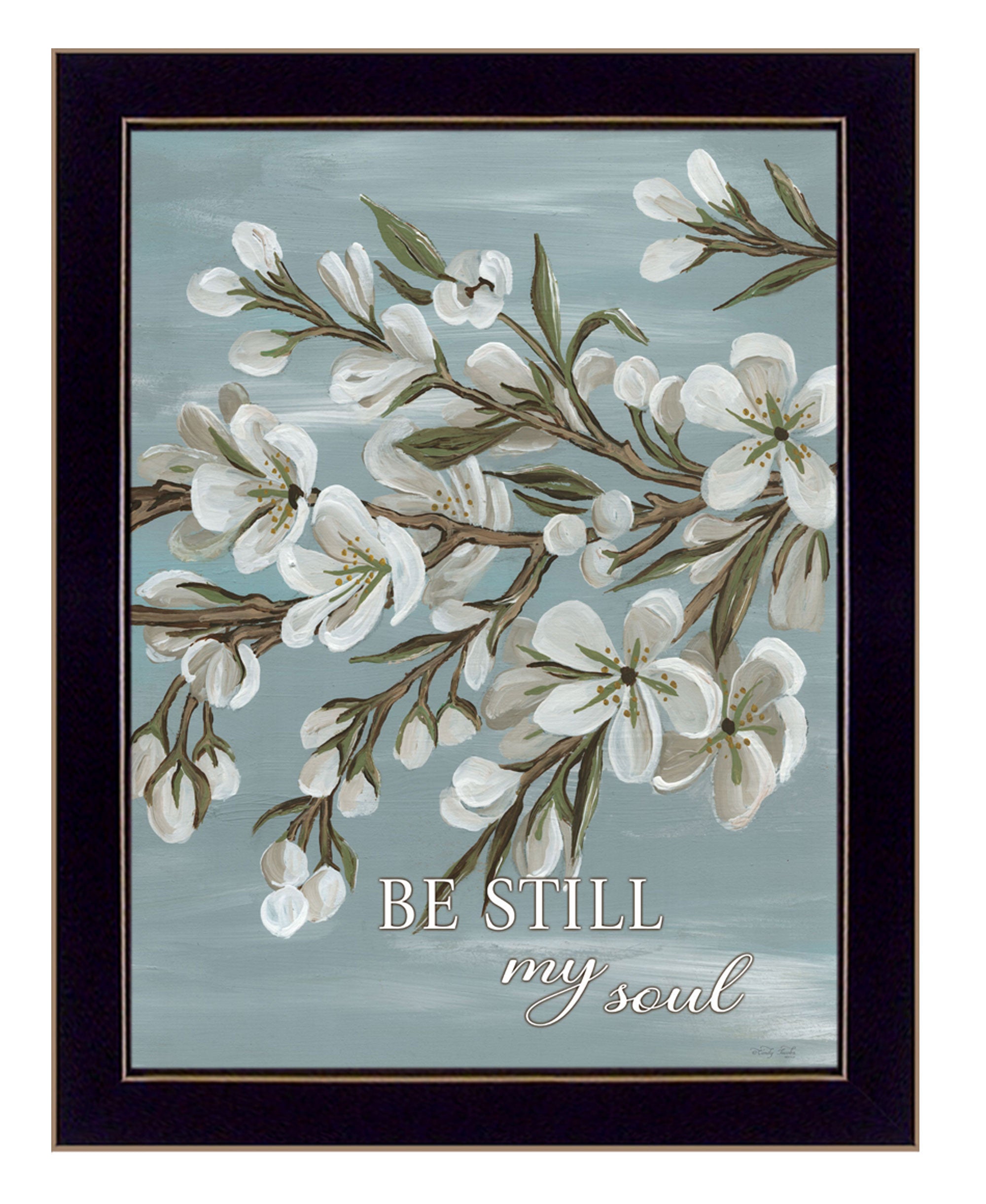 Spring Be Still Black Framed Print Wall Art