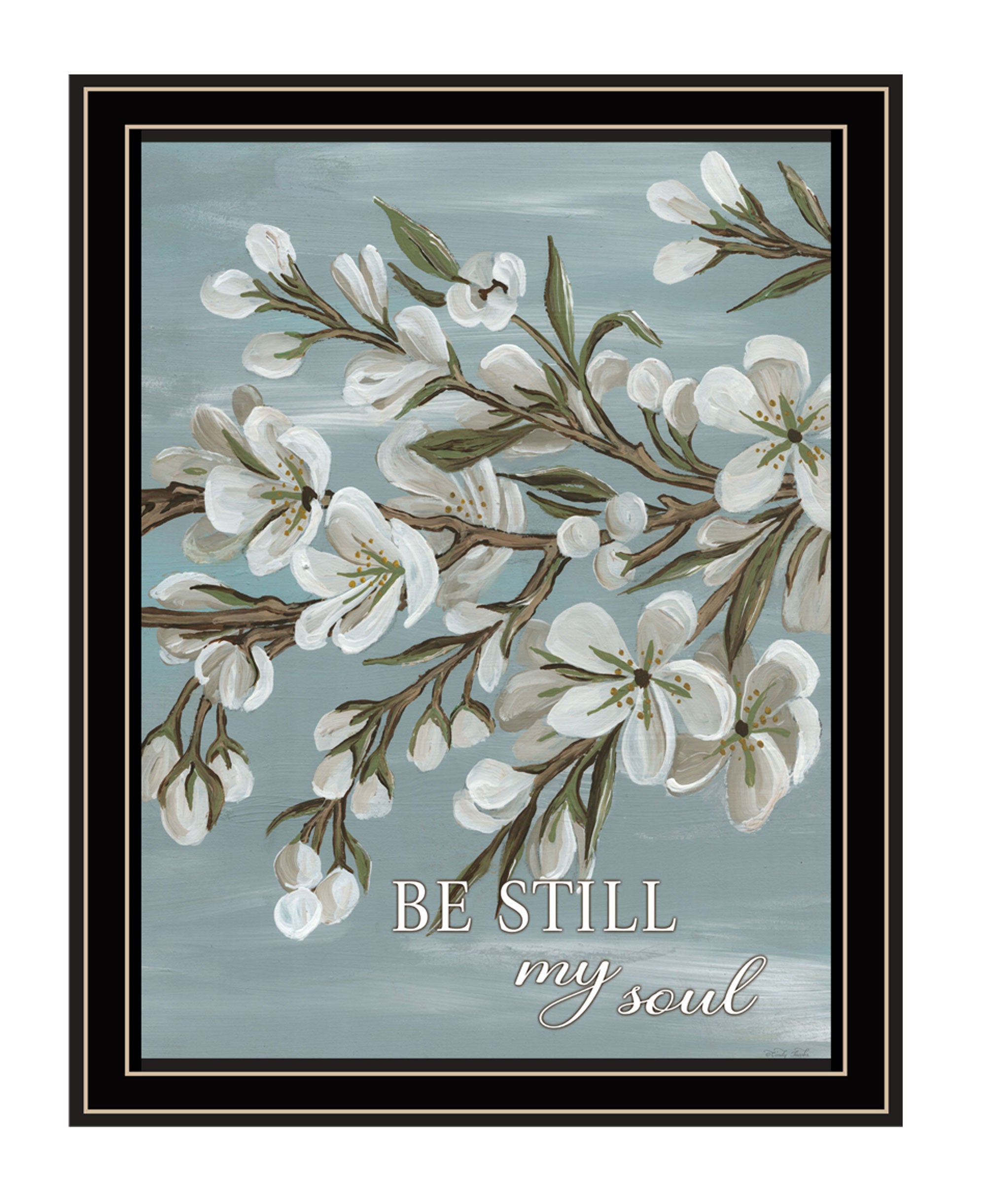 Spring Be Still Black Framed Print Wall Art