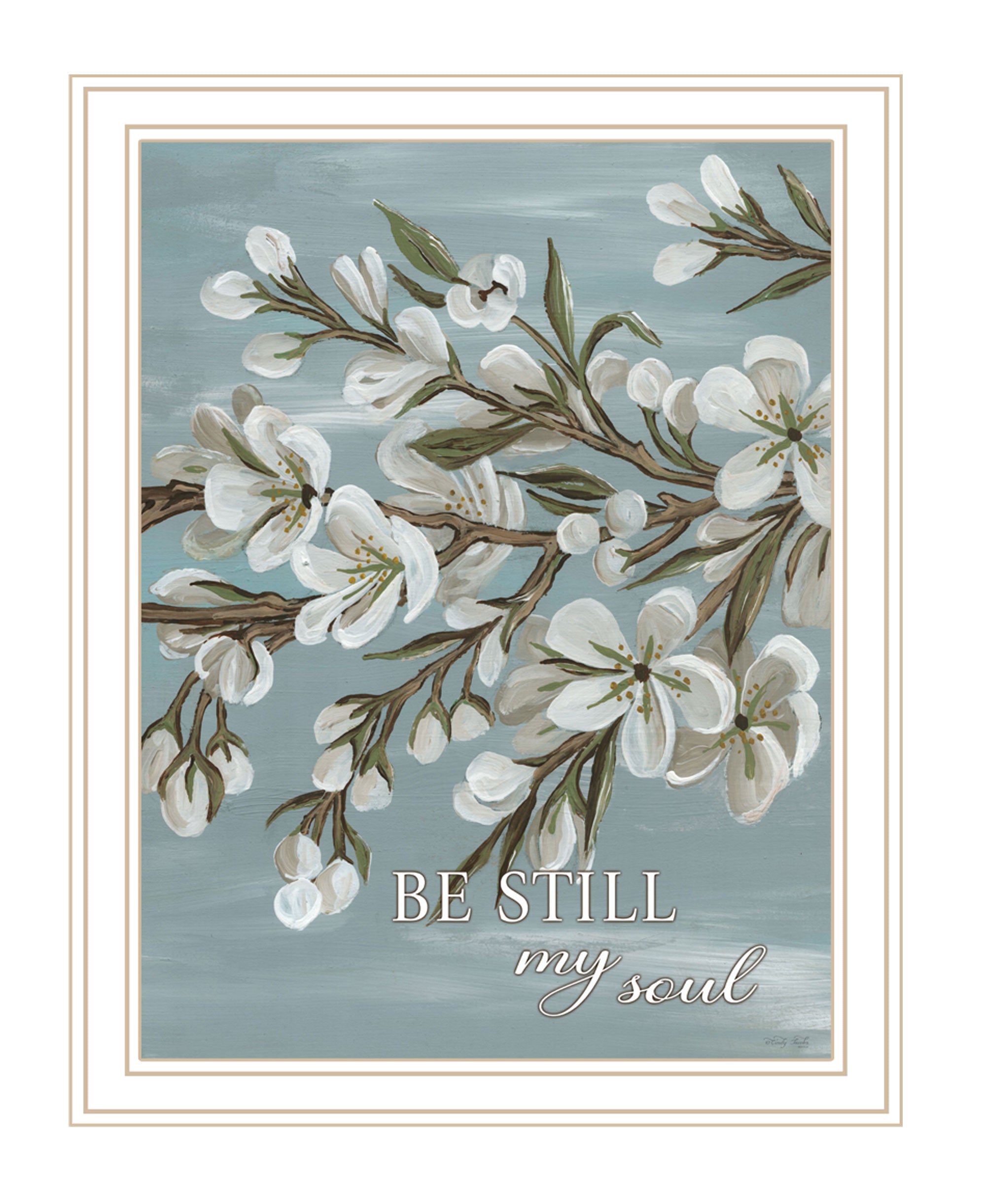 Spring Be Still Black Framed Print Wall Art