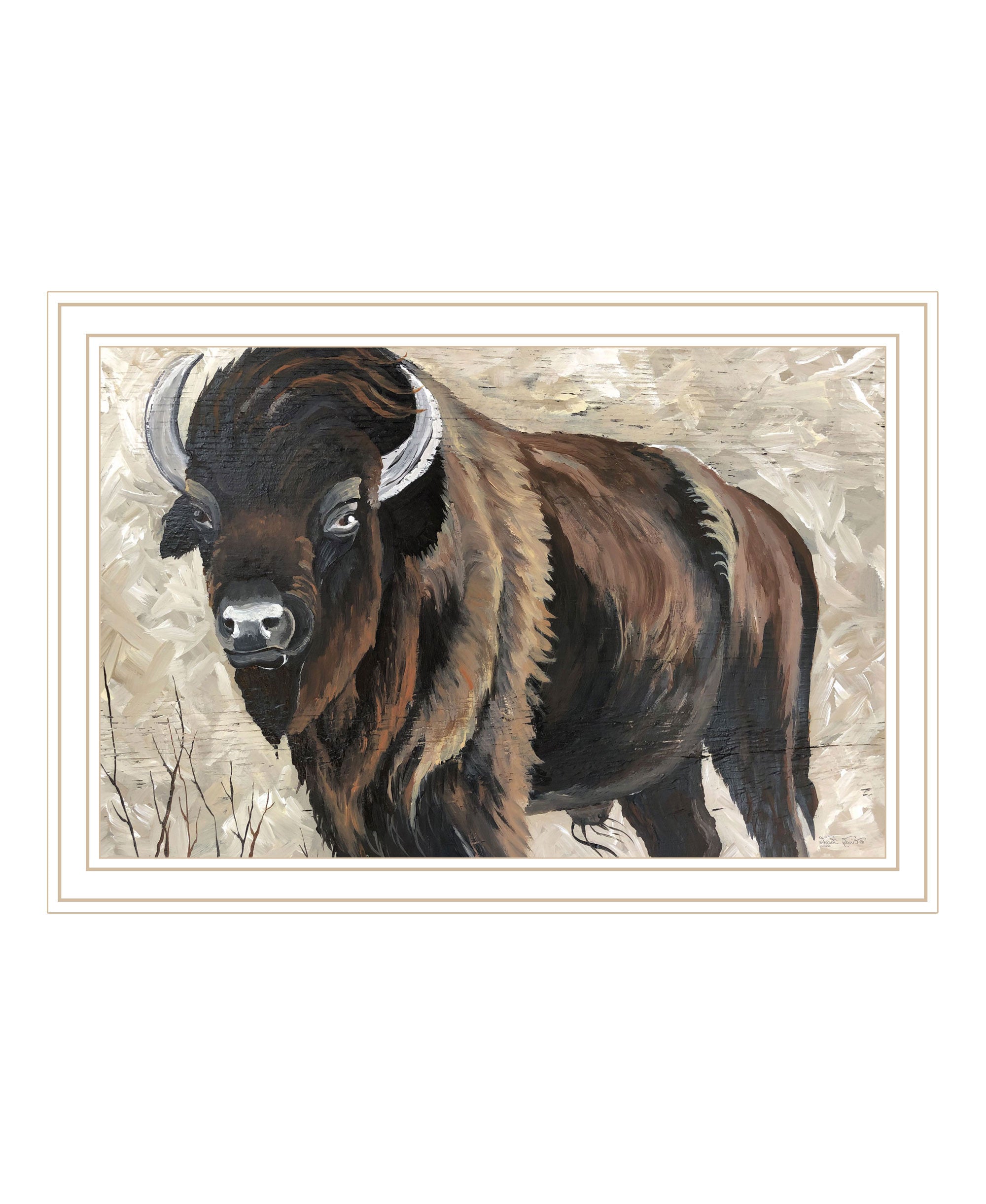 The Boss Bison Only Black Framed Print Wall Art