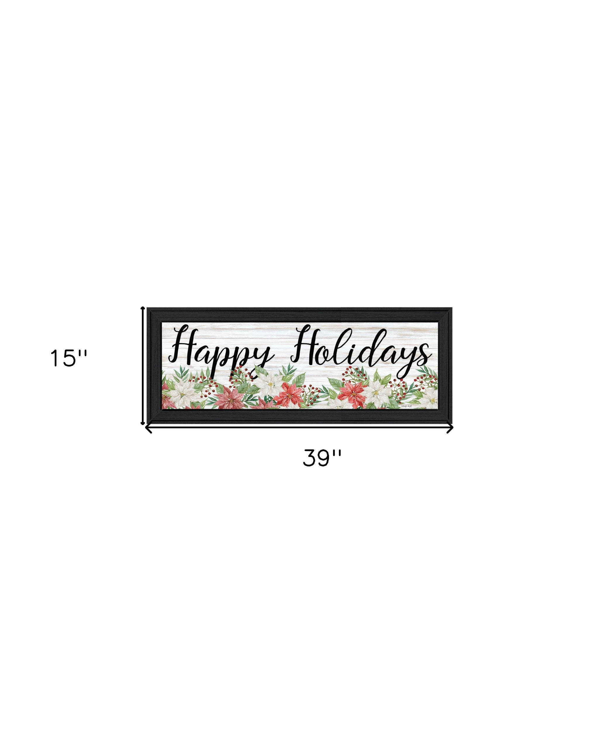 Happy Holiday Black Framed Print Wall Art