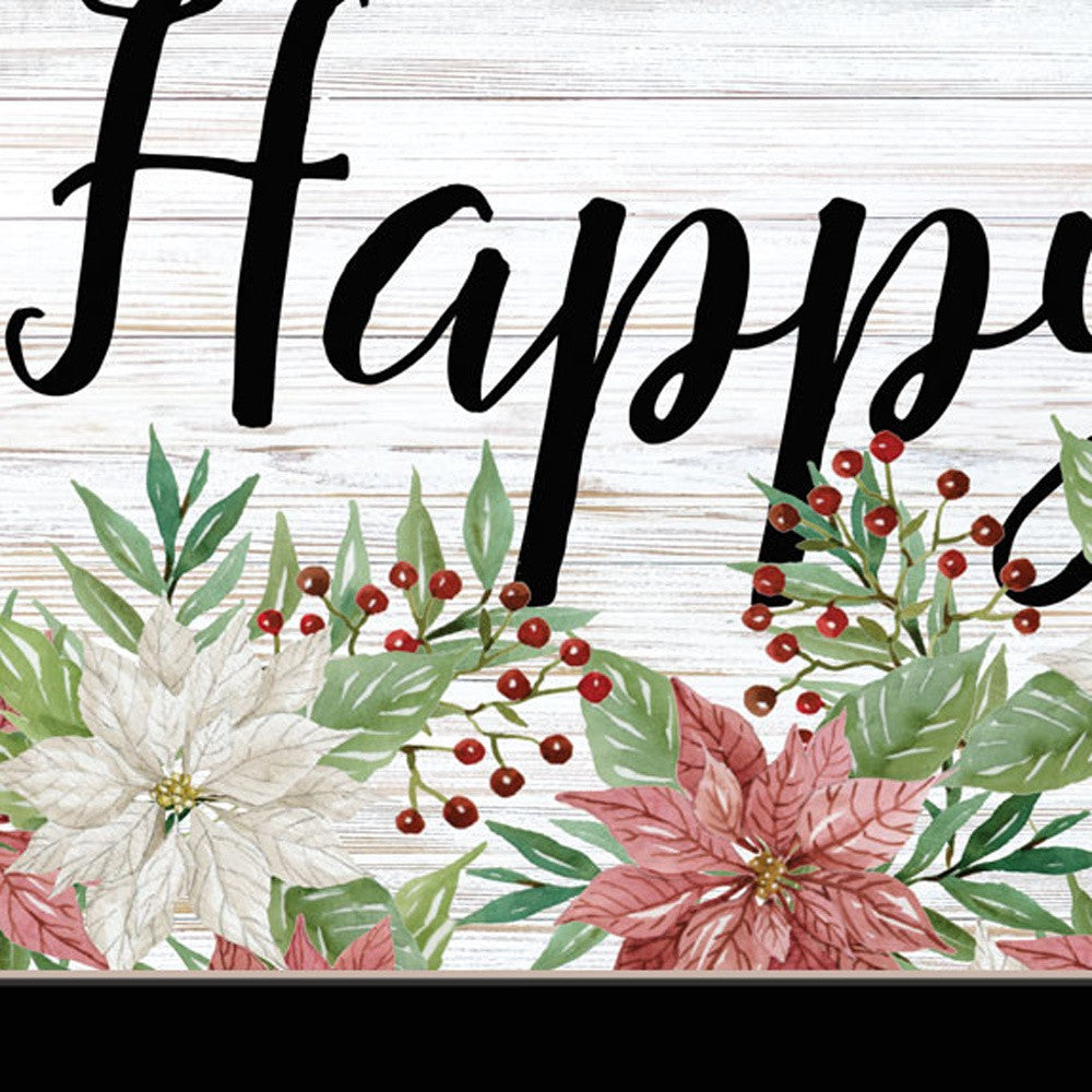 Happy Holiday Black Framed Print Wall Art