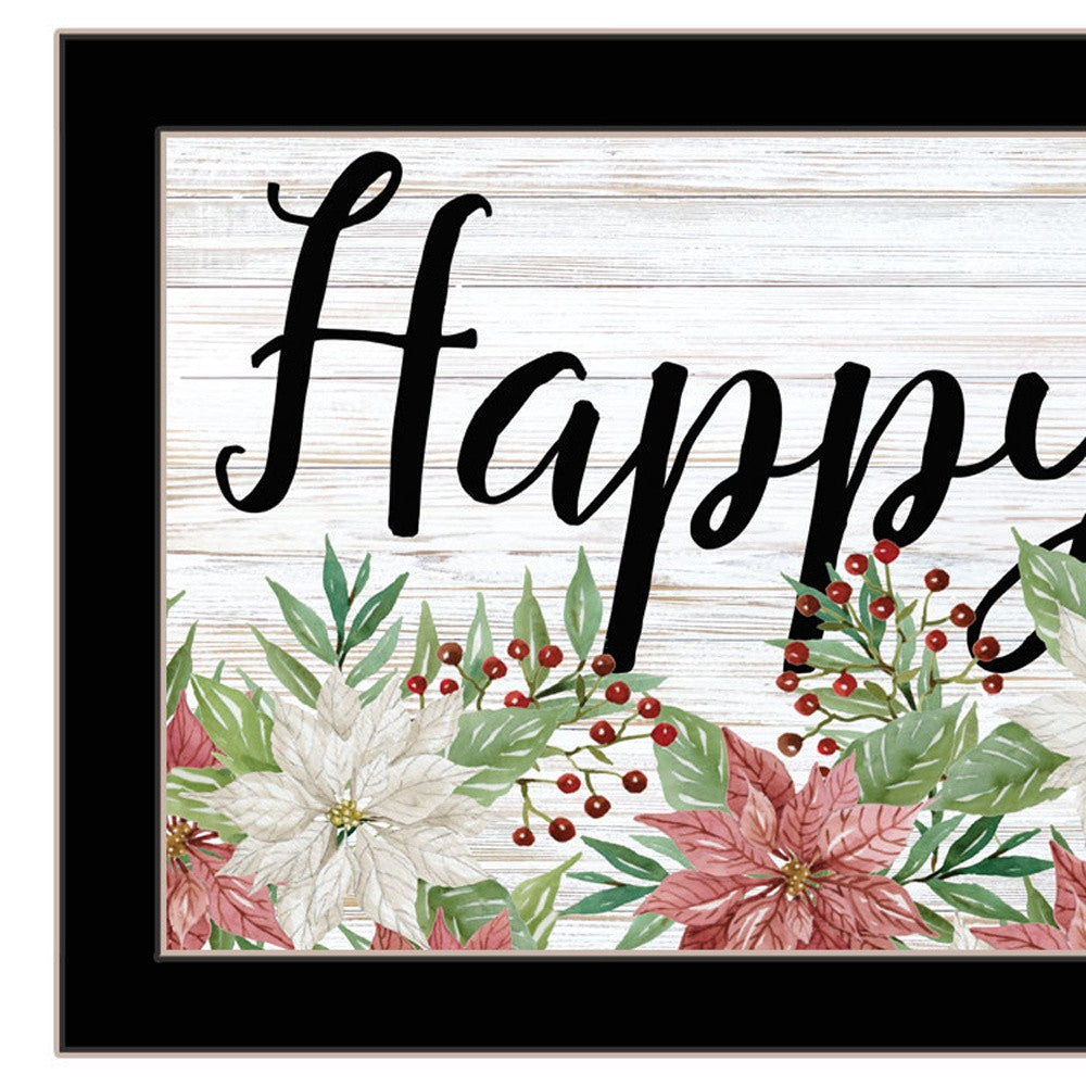 Happy Holiday Black Framed Print Wall Art