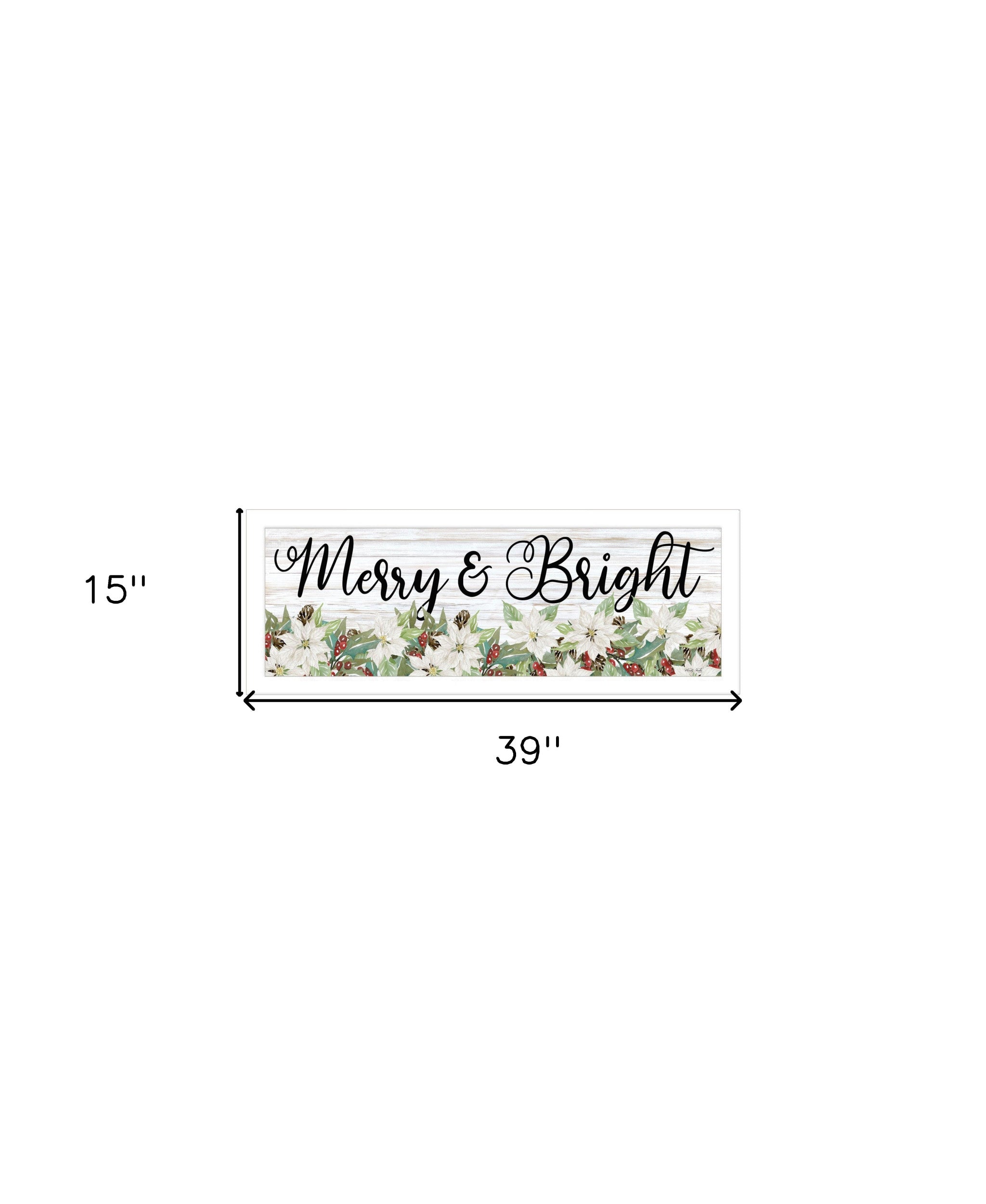 Merry and Bright White Framed Print Wall Art