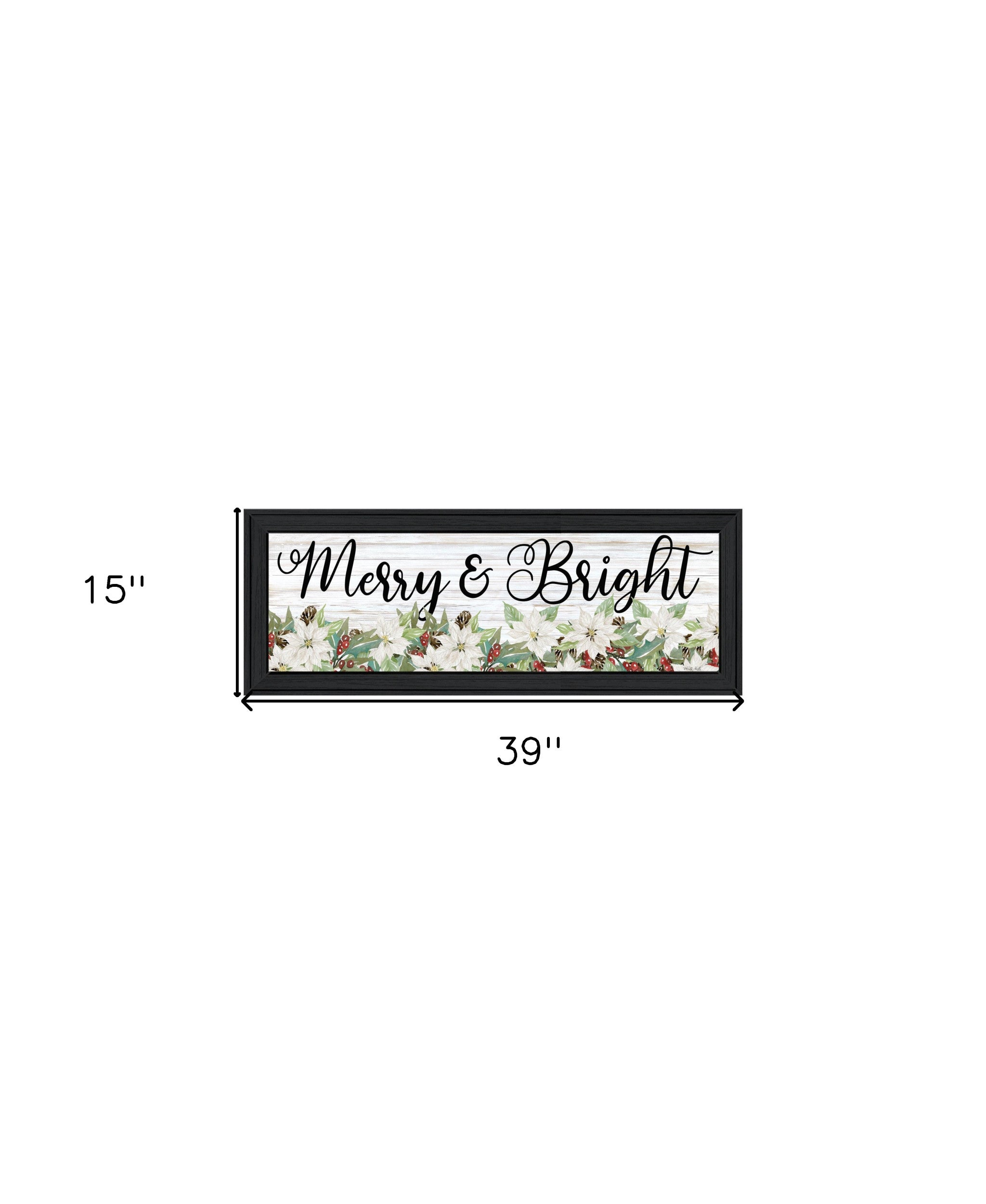 Merry and Bright Black Framed Print Wall Art