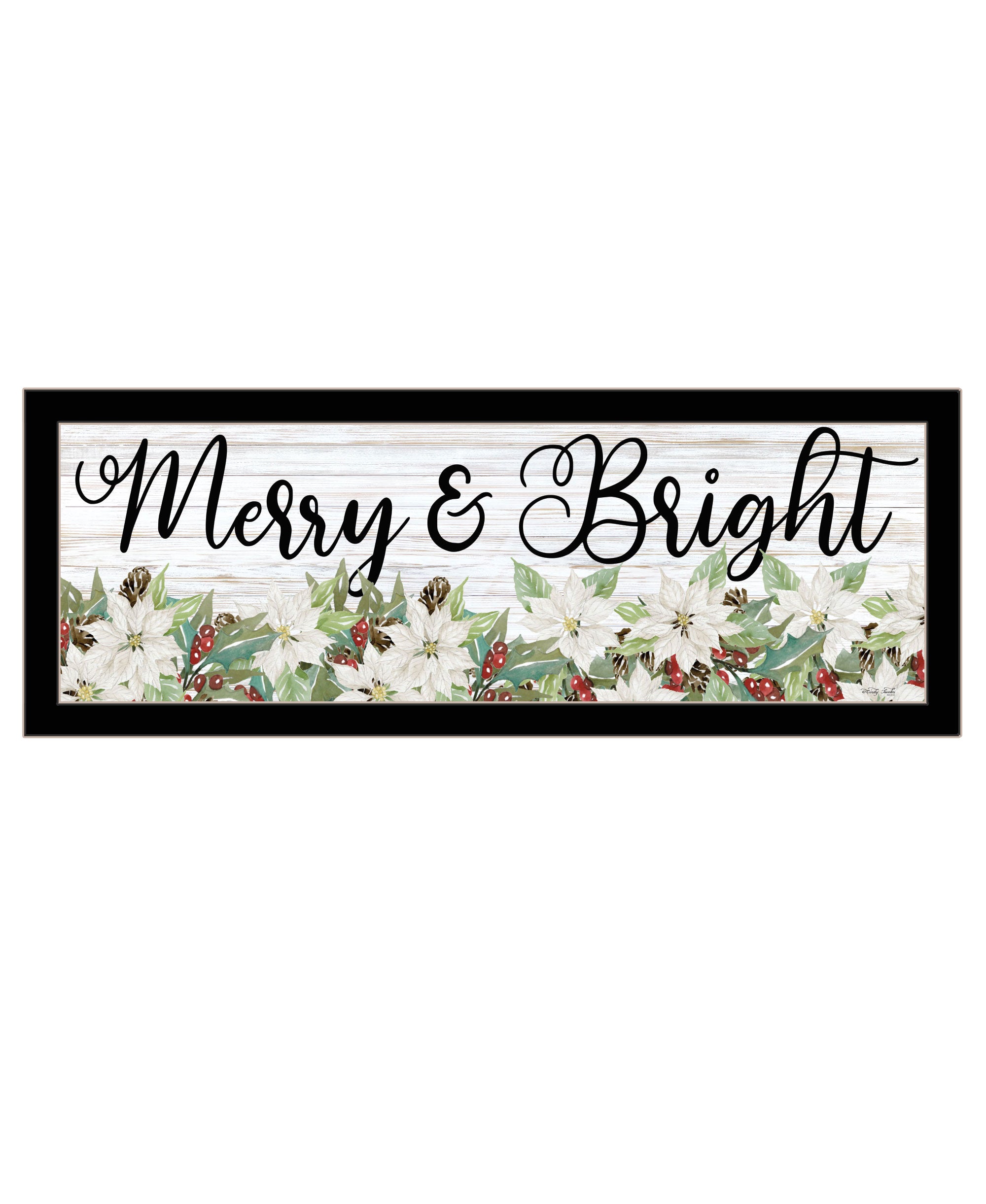 Merry and Bright Black Framed Print Wall Art