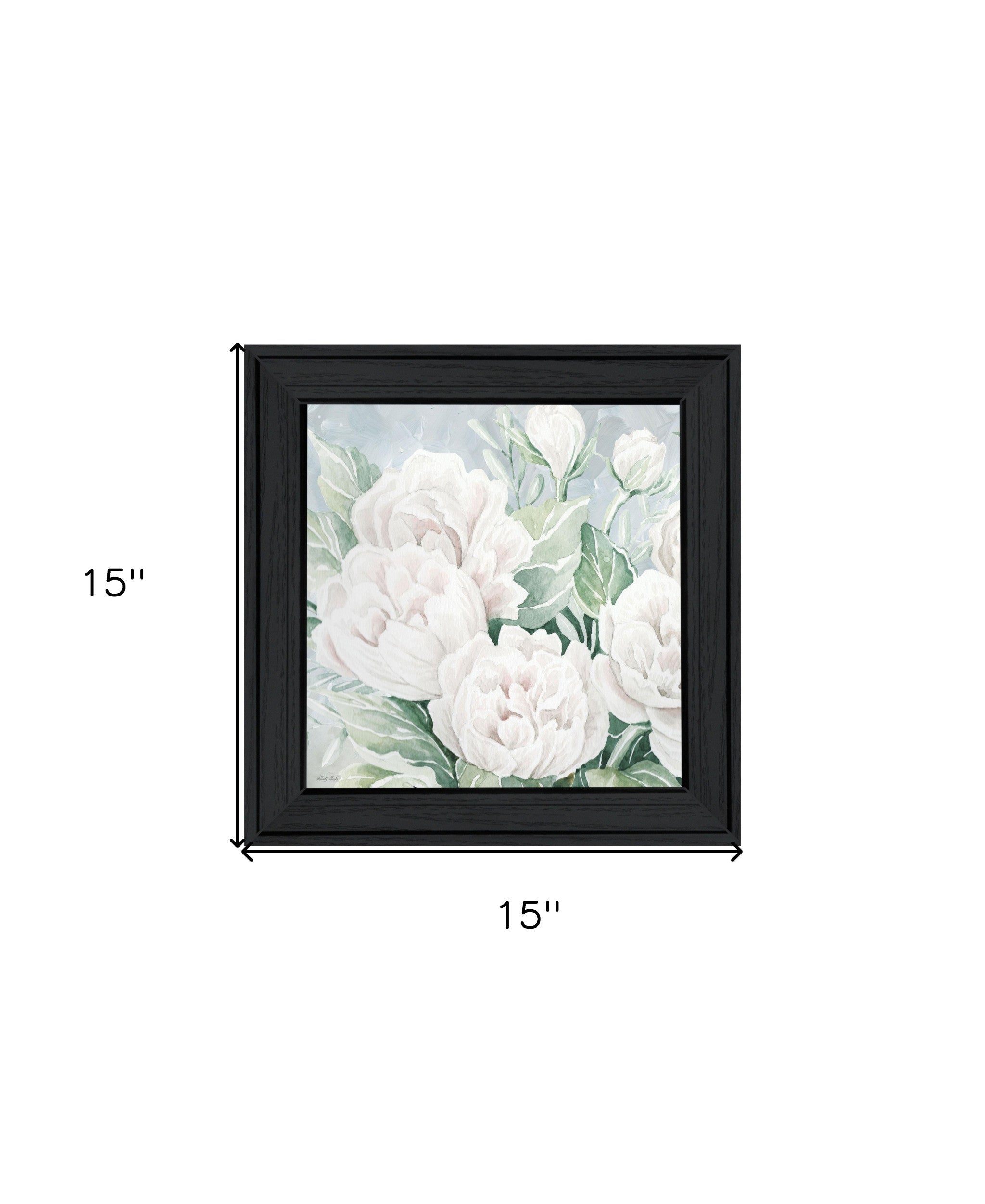 Peaceful Peonies In Full Bloom Black Framed Print Wall Art