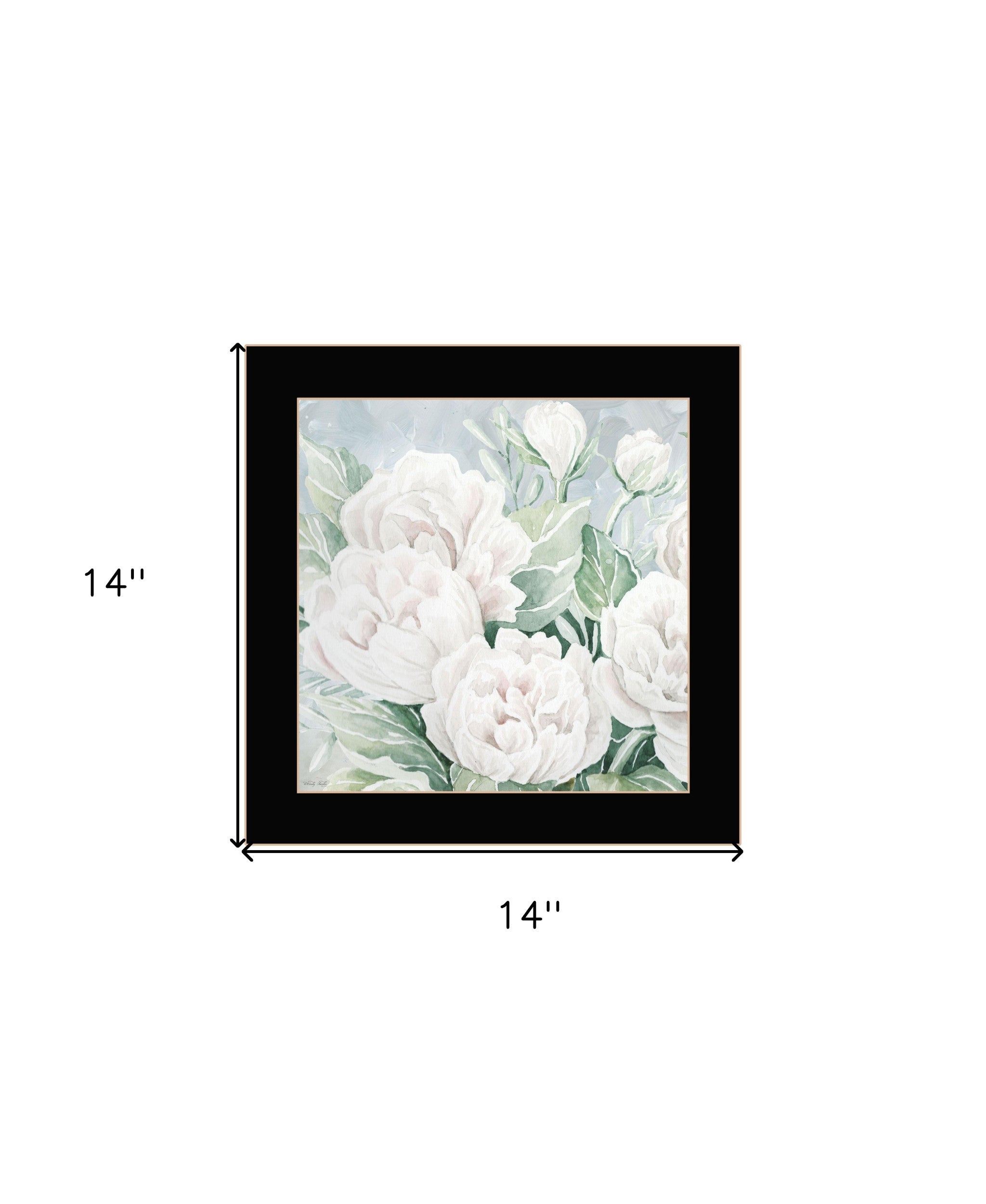 Peaceful Peonies In Full Bloom Black Framed Print Wall Art