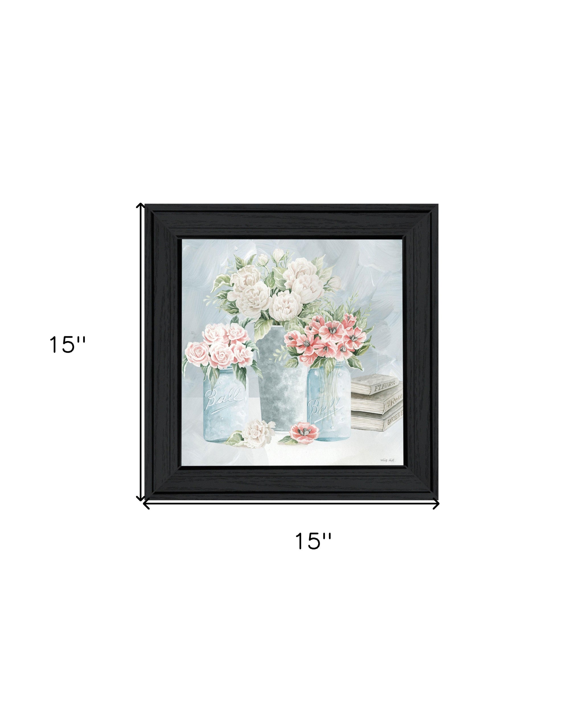 Pastel Peonies Pretties Black Framed Print Wall Art