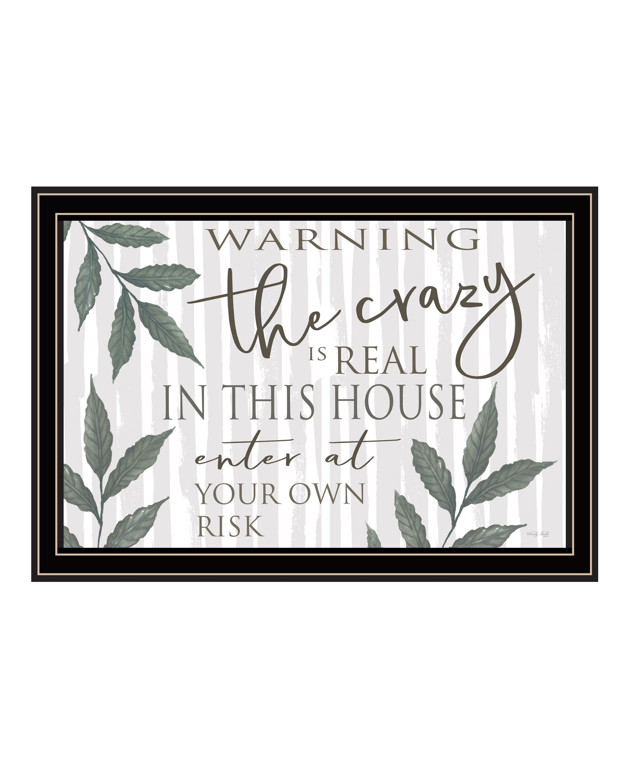 The Crazy is Real Black Framed Print Wall Art