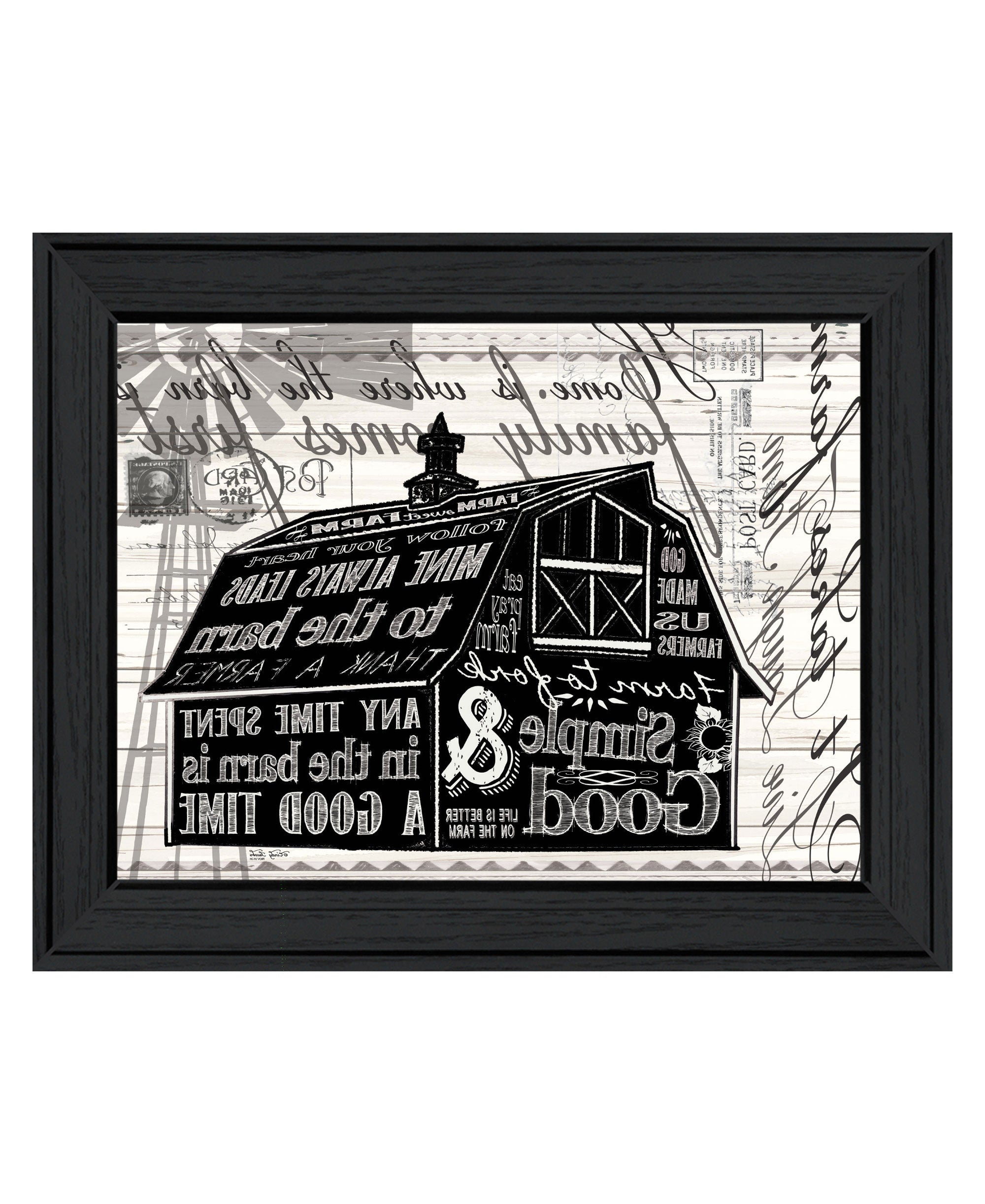 SIMPLE & GOOD BARN Black Framed Print Wall Art