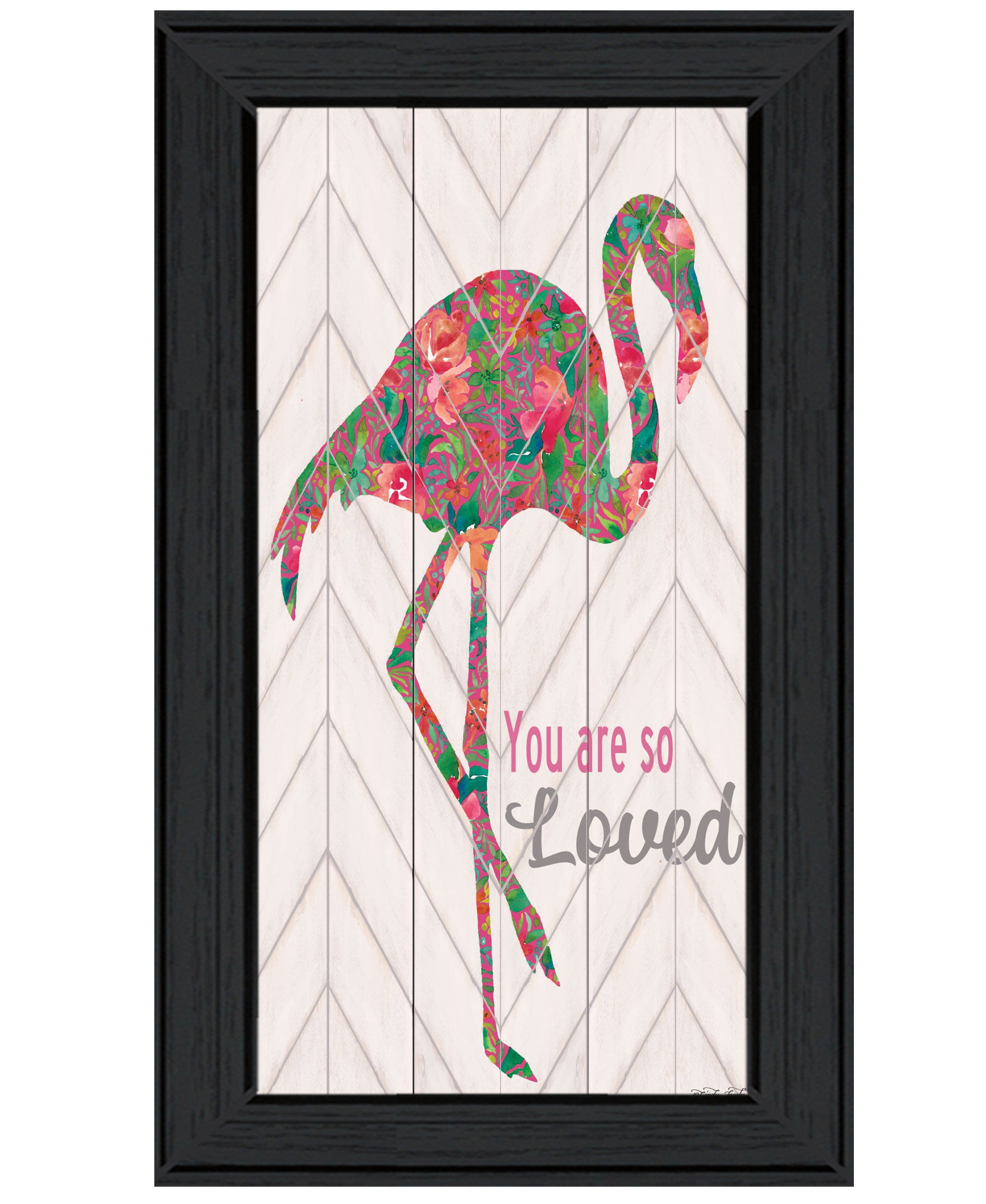 You are so loved Flamingo Black Framed Print Wall Art