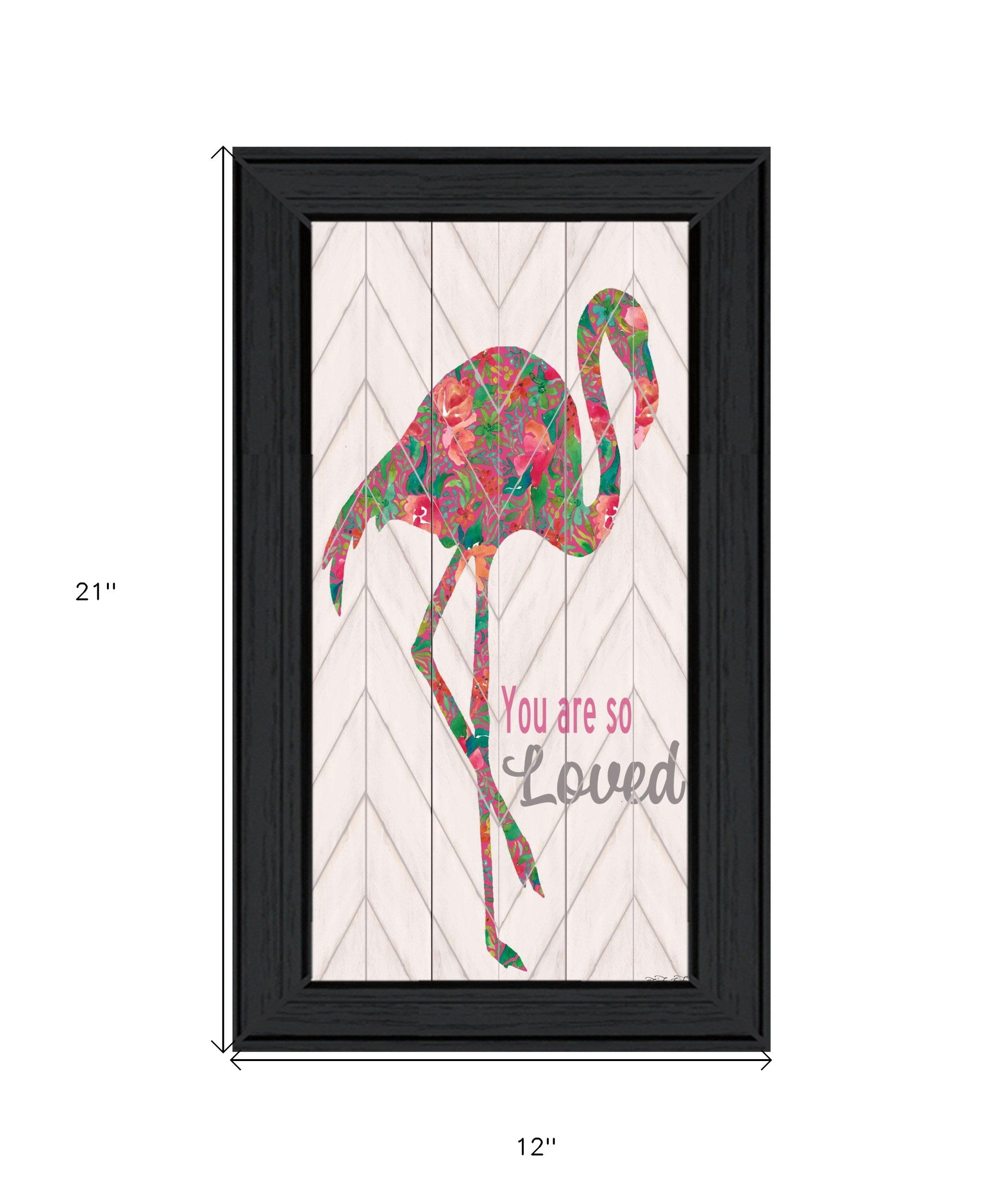 You are so loved Flamingo Black Framed Print Wall Art