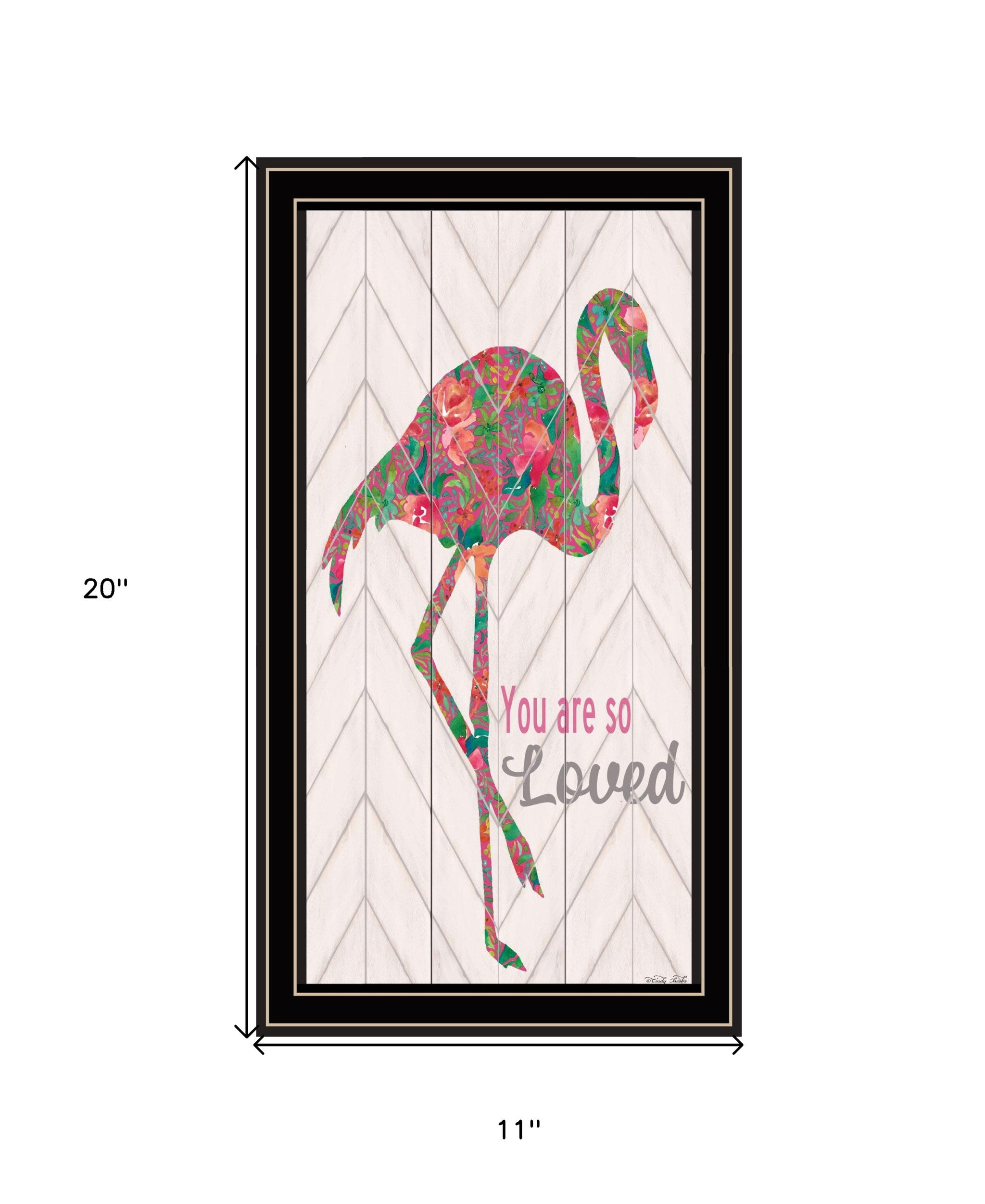 You are so loved Flamingo Black Framed Print Wall Art