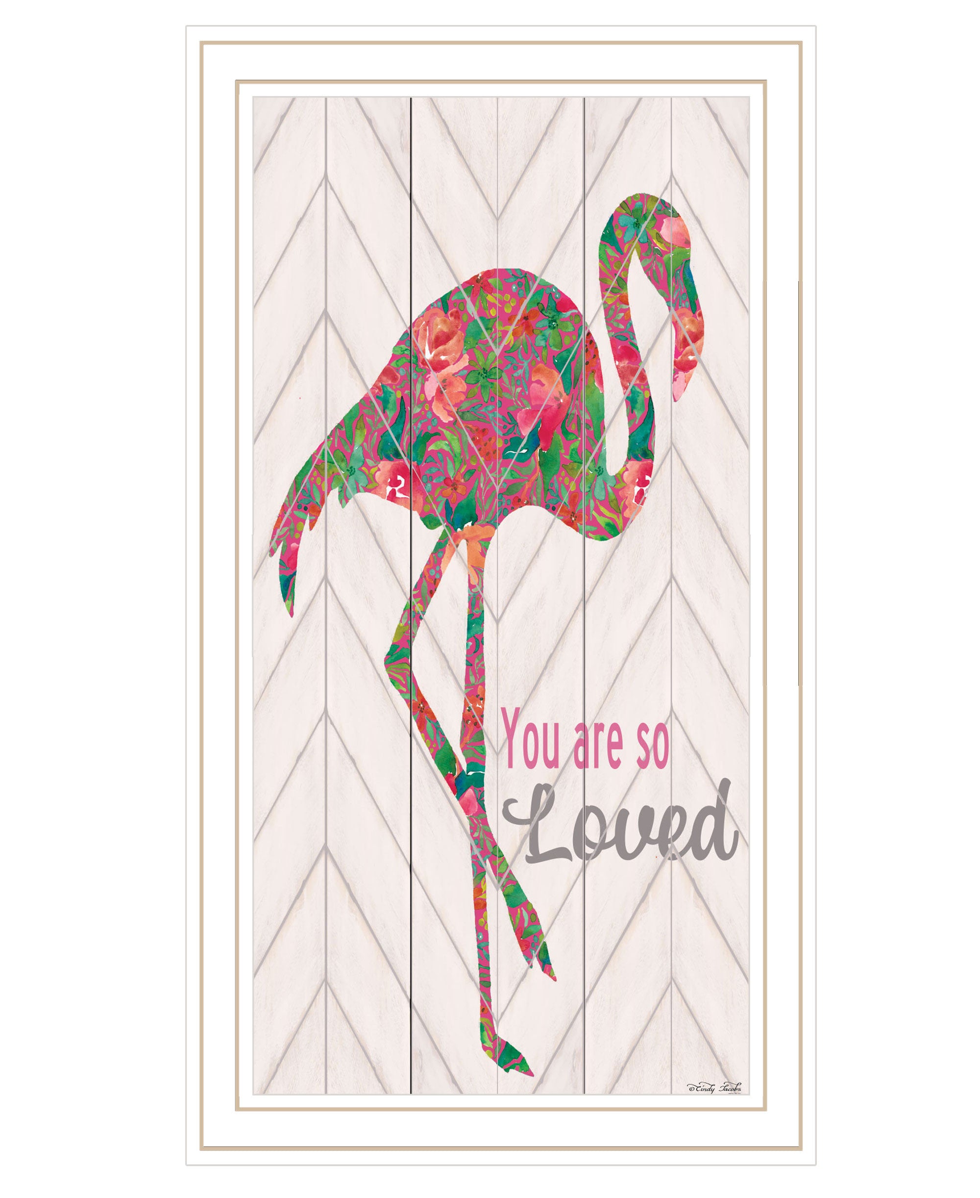 You are so loved Flamingo Black Framed Print Wall Art