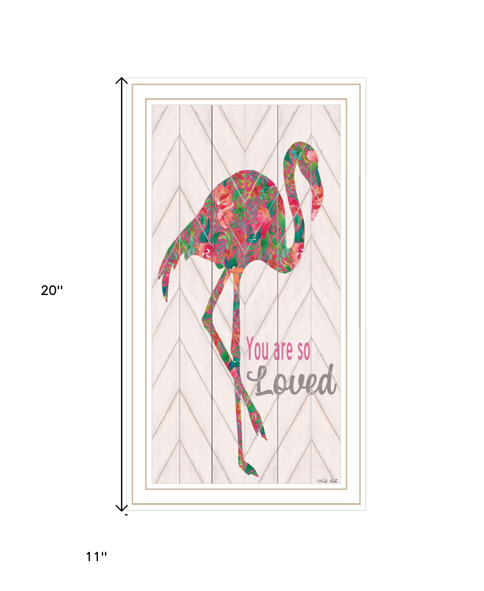 You are so loved Flamingo Black Framed Print Wall Art