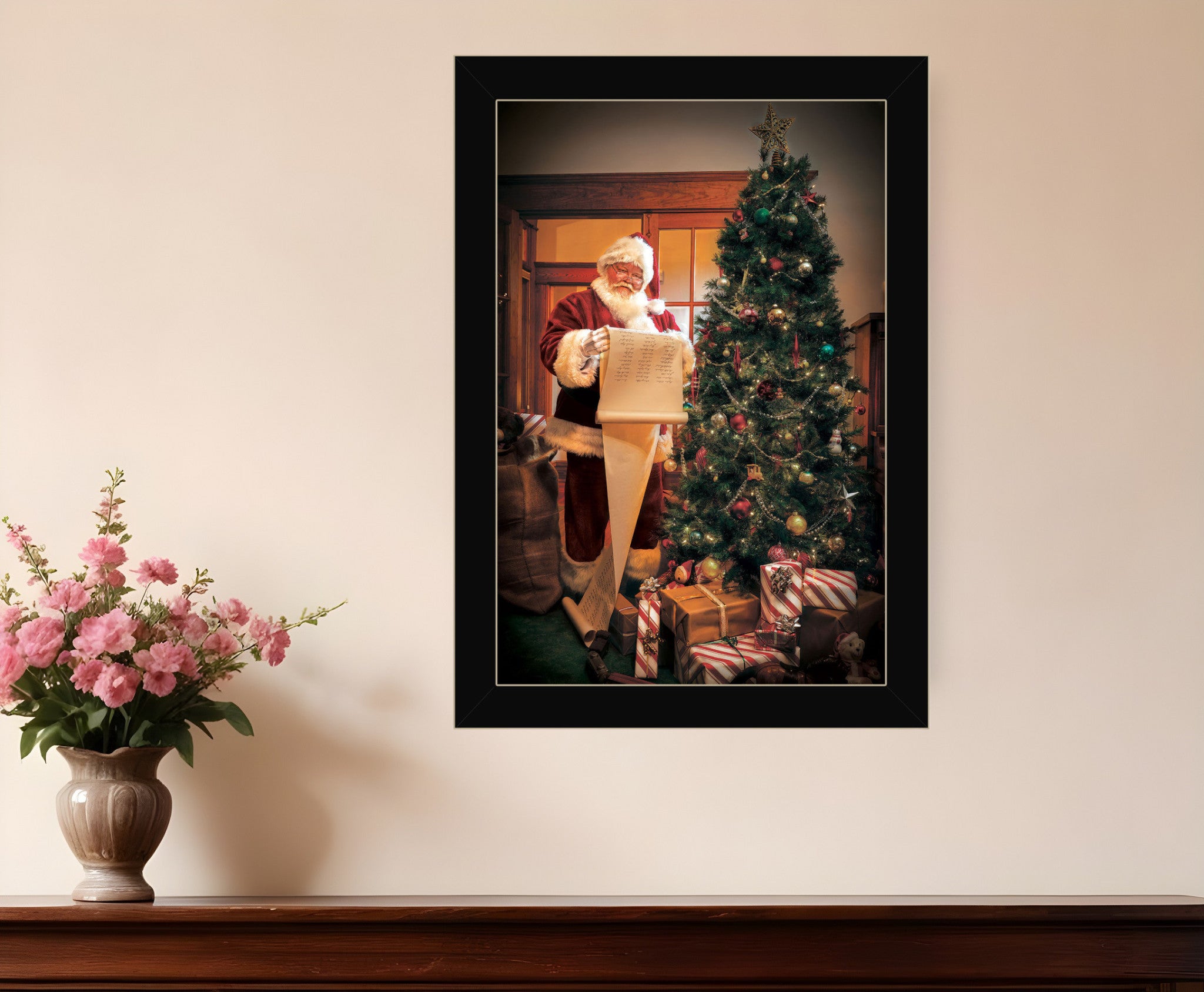 Naughty Or Nice Black Framed Print Wall Art