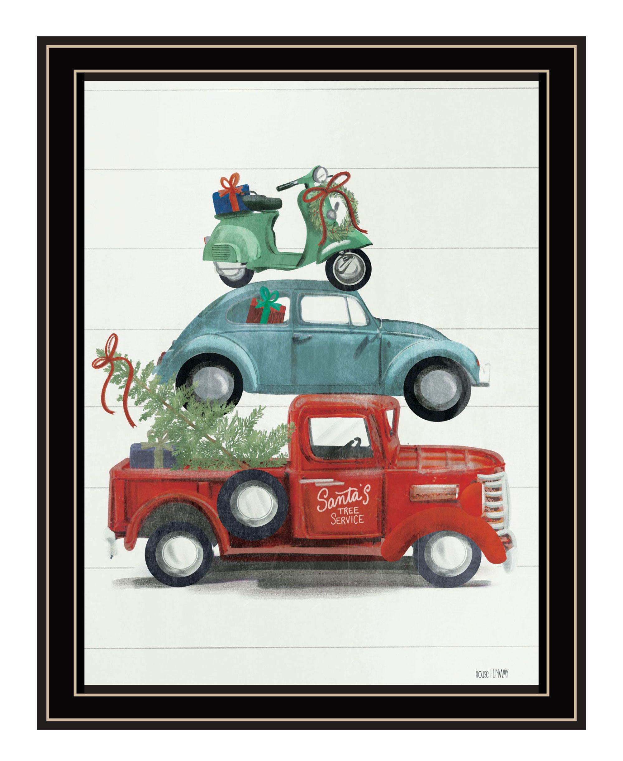 Holiday Travels Black Framed Print Wall Art