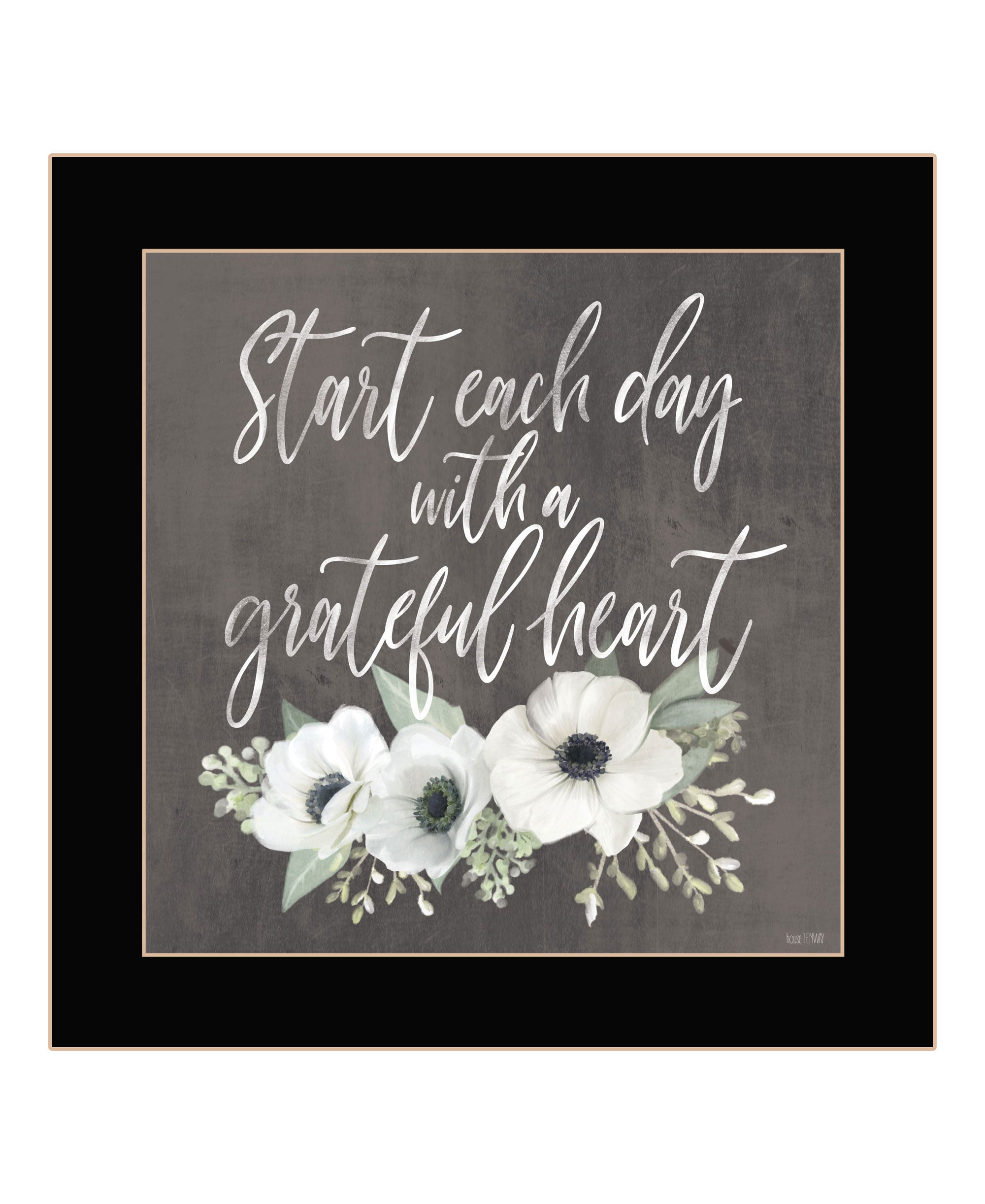 Grateful Heart Black Framed Print Wall Art