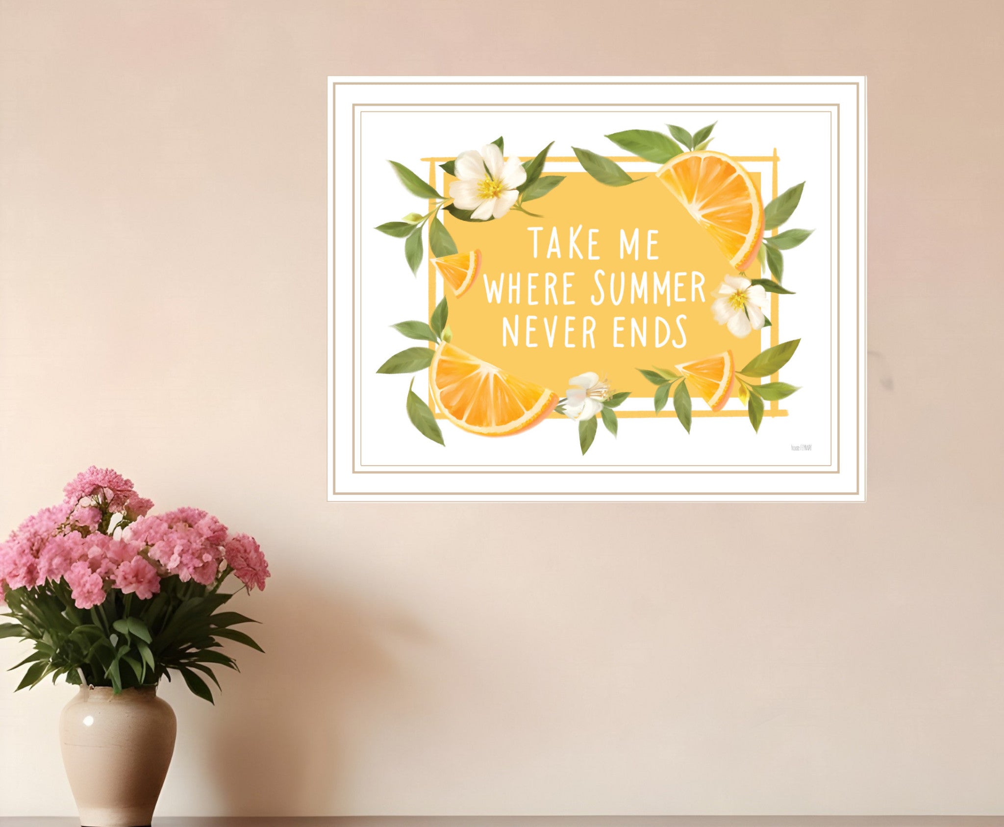 Take Me Where Summer Never Ends Black Framed Print Wall Art