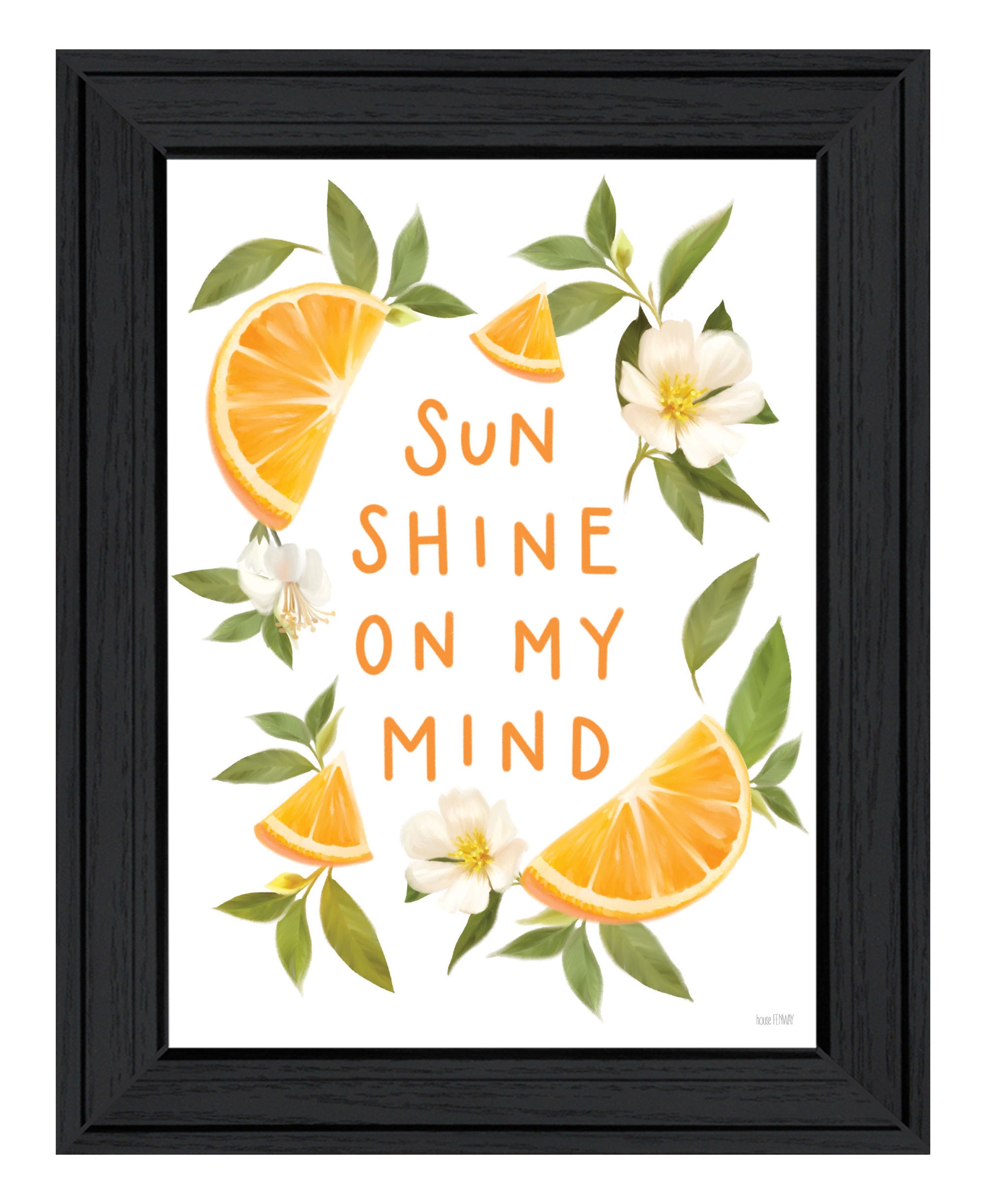 Sun Shine on My Mind Black Framed Print Wall Art