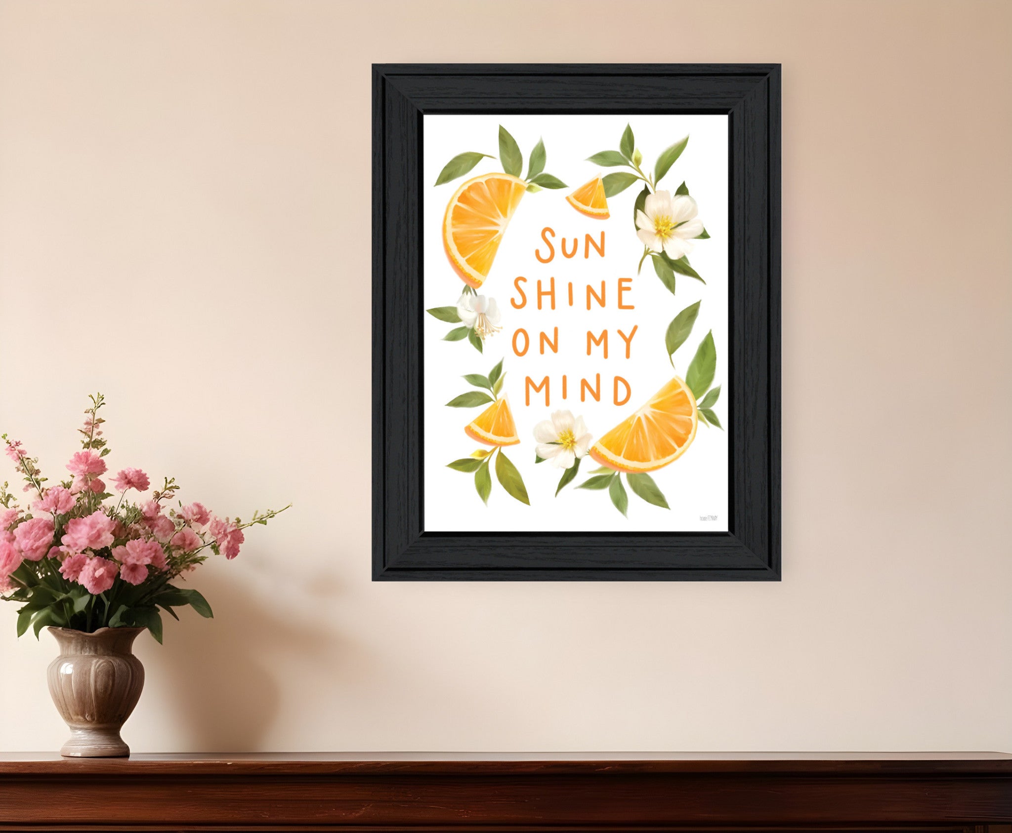 Sun Shine on My Mind Black Framed Print Wall Art