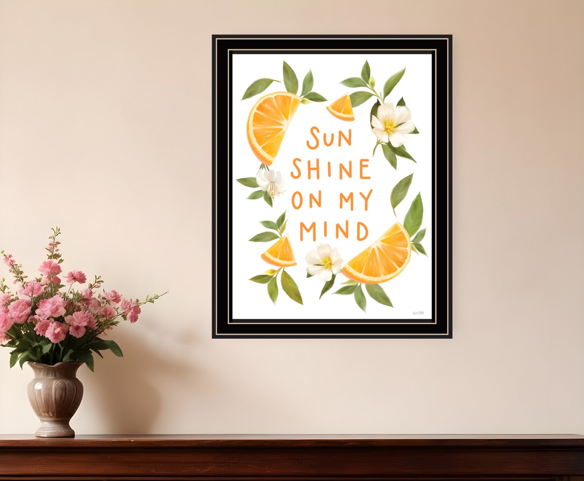 Sun Shine on My Mind Black Framed Print Wall Art