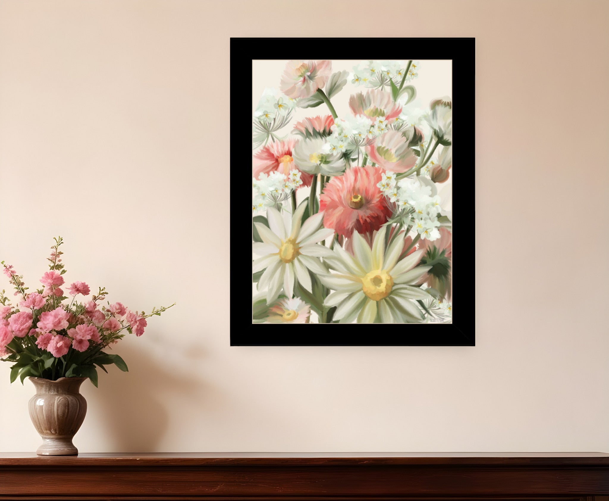 Summer Wildflowers For You Black Framed Print Wall Art