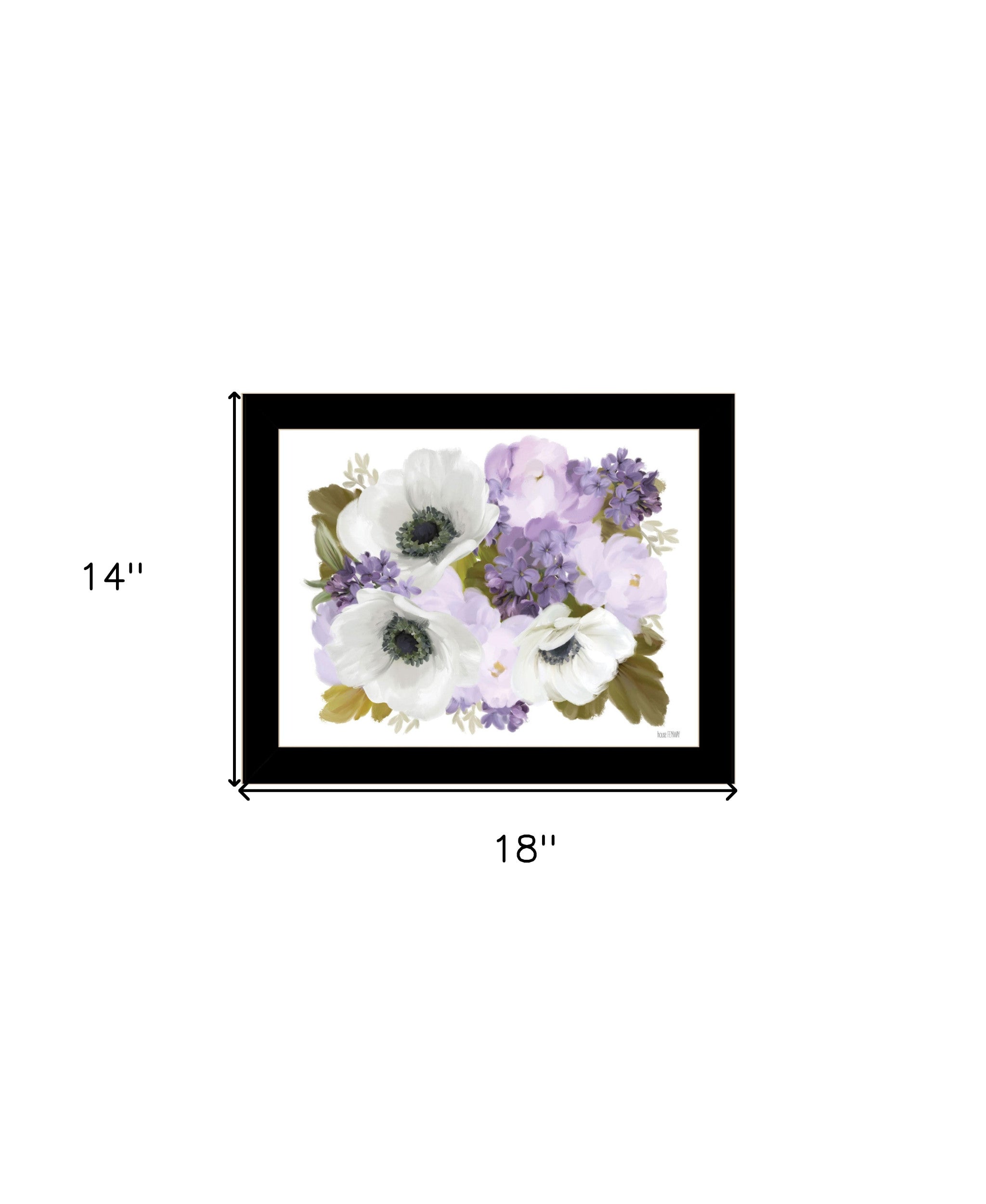 Lilacs and Anemone Black Framed Print Wall Art