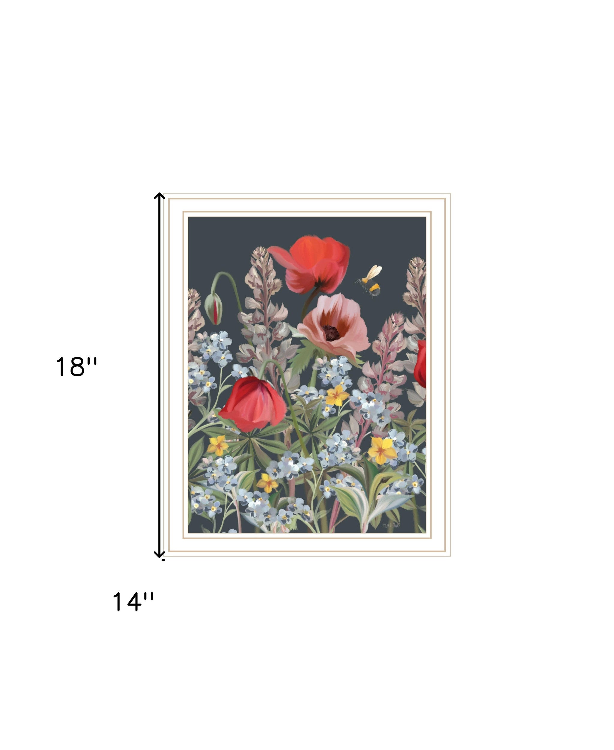 Summer Garden Buzz Black Framed Print Wall Art