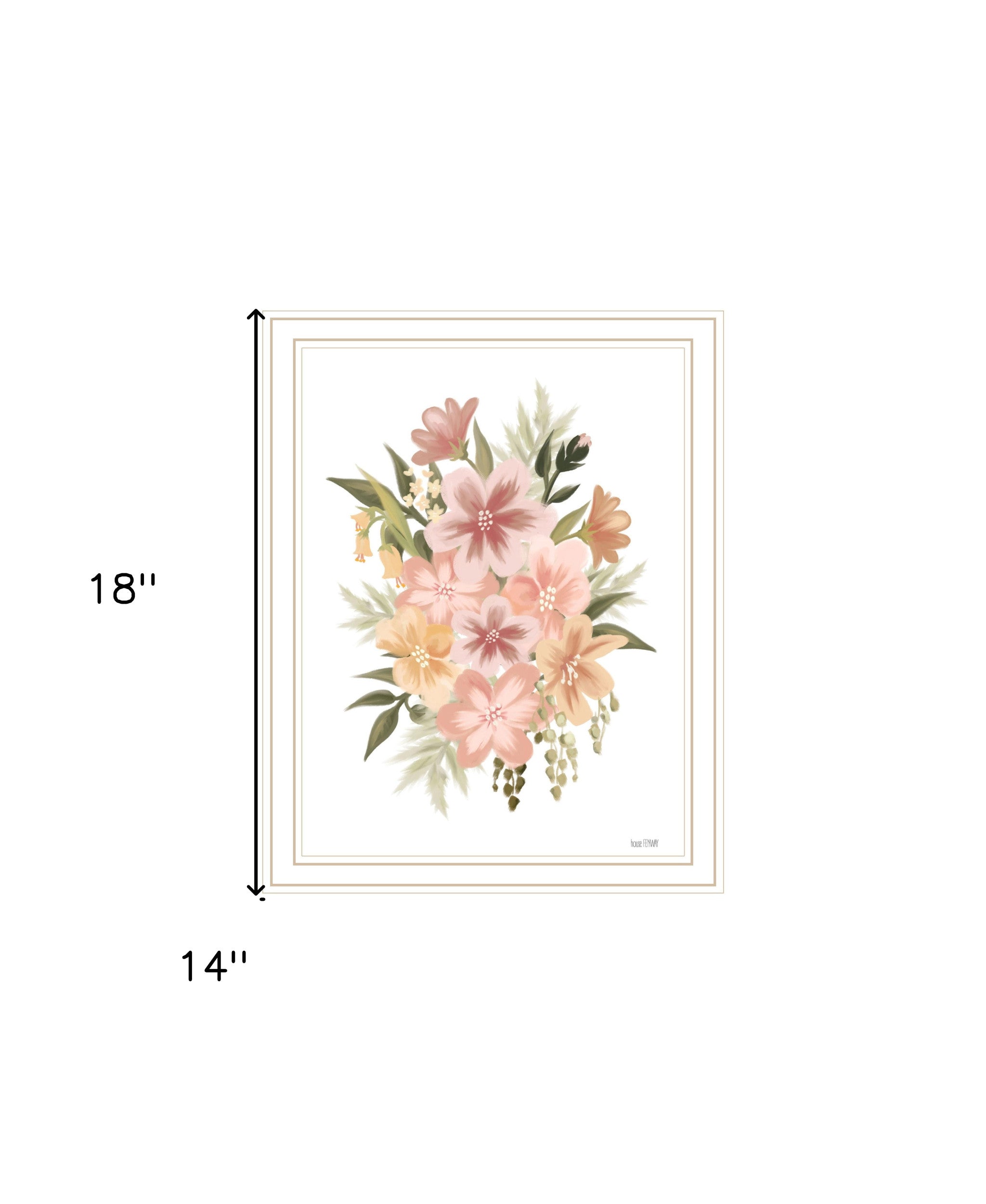 Peachy Petals Black Framed Print Wall Art