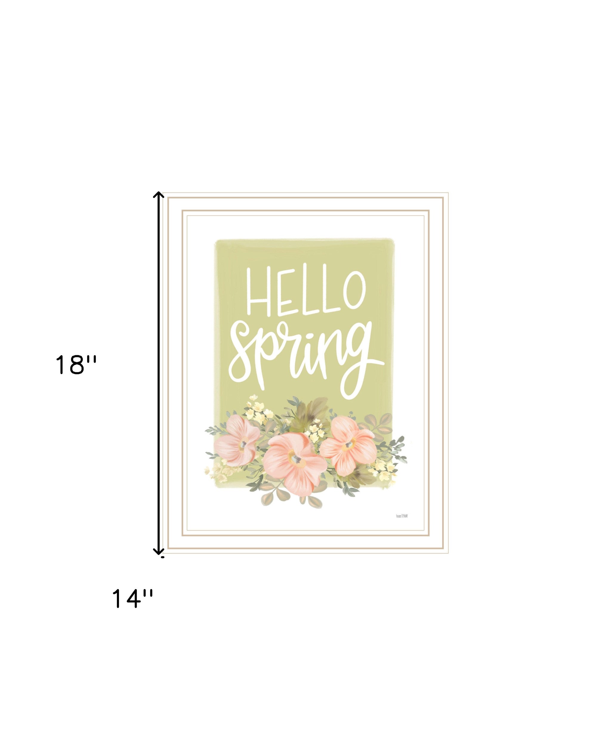 Hello Spring Floral Black Framed Print Wall Art