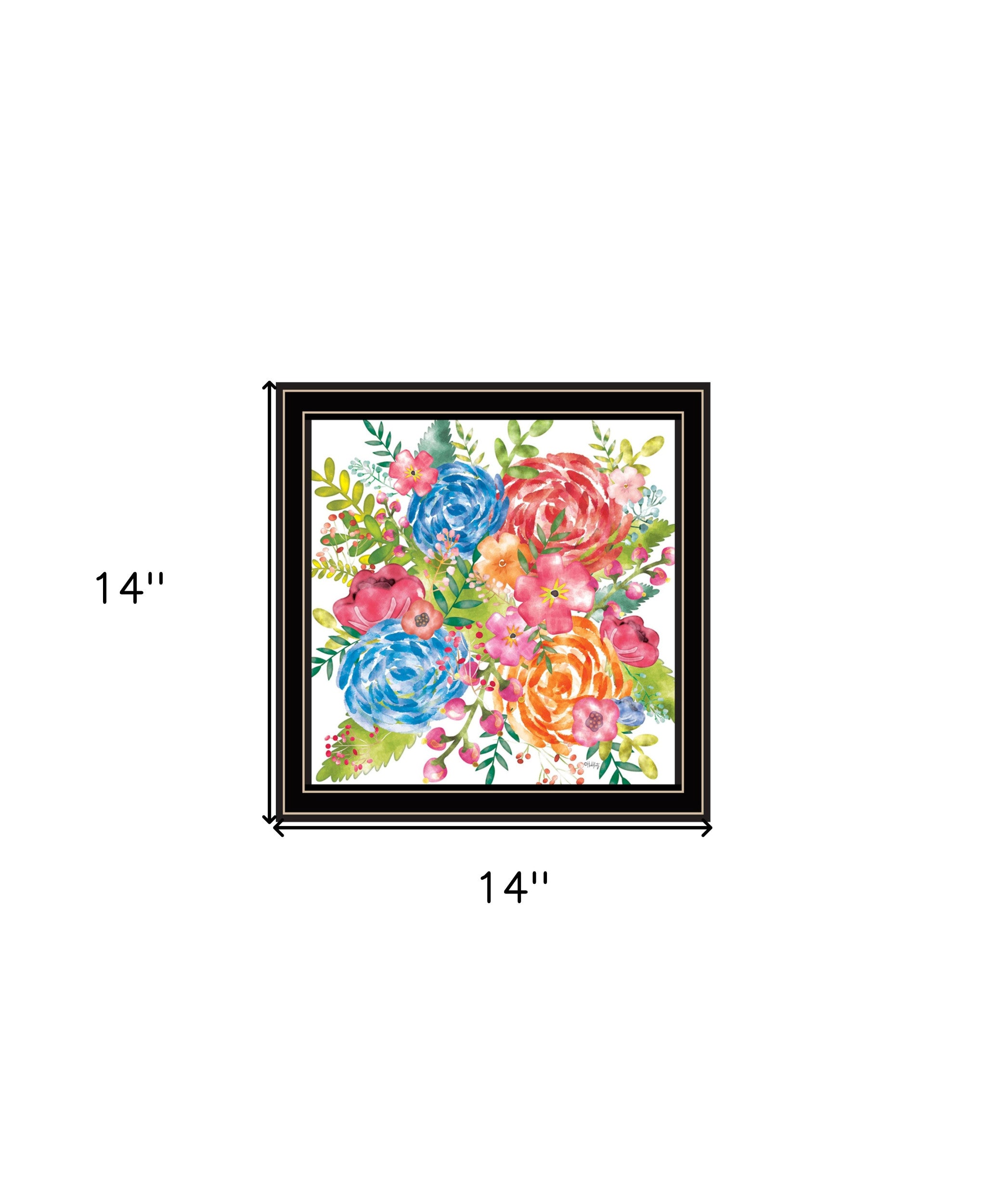 Spring Floral Black Framed Print Wall Art