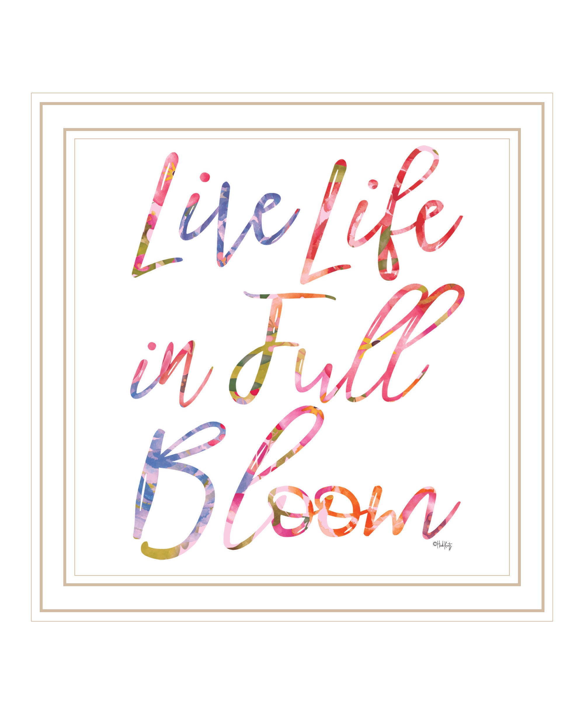 Live Life in Full Bloom Black Framed Print Wall Art