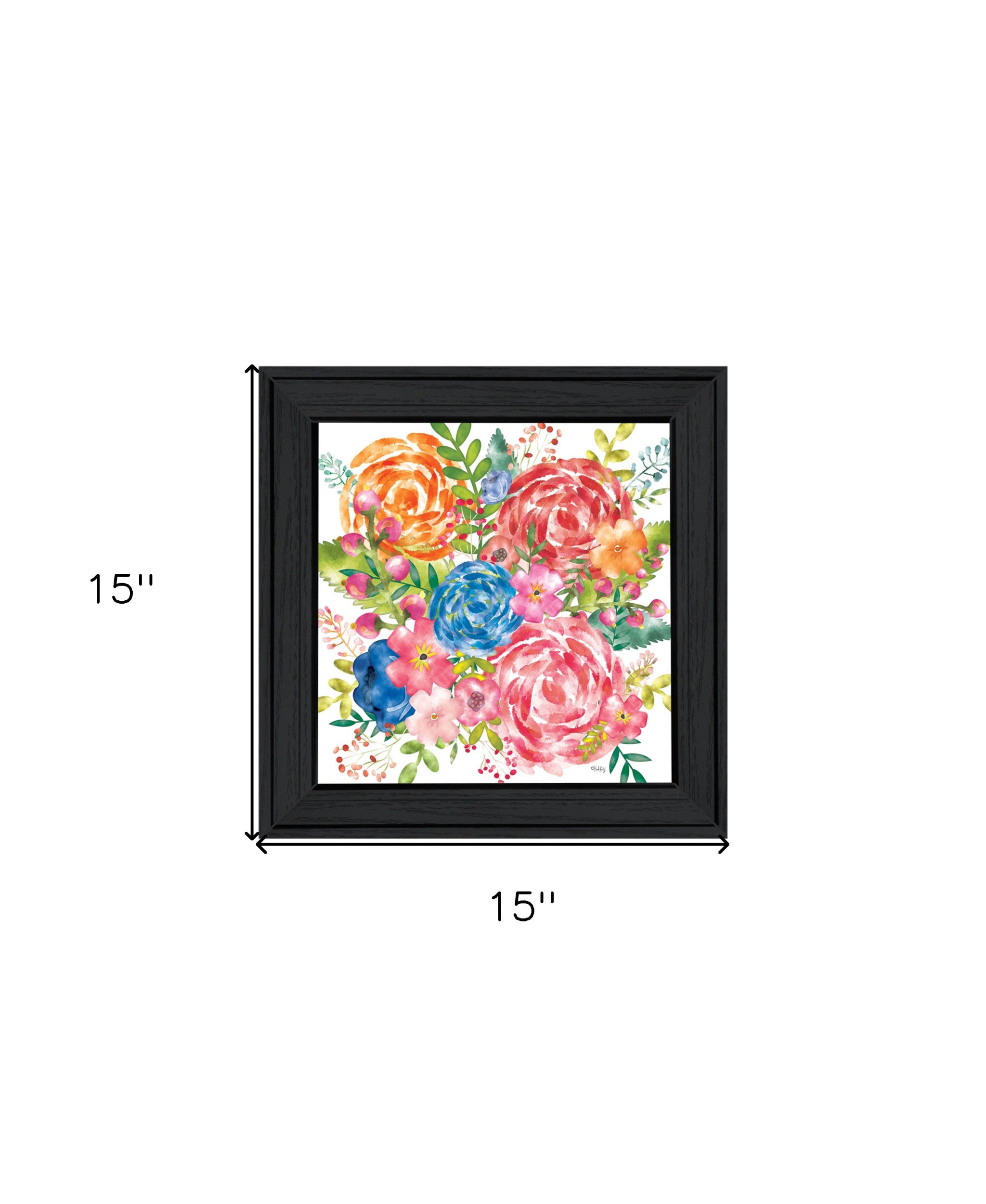 Spring Floral Black Framed Print Wall Art