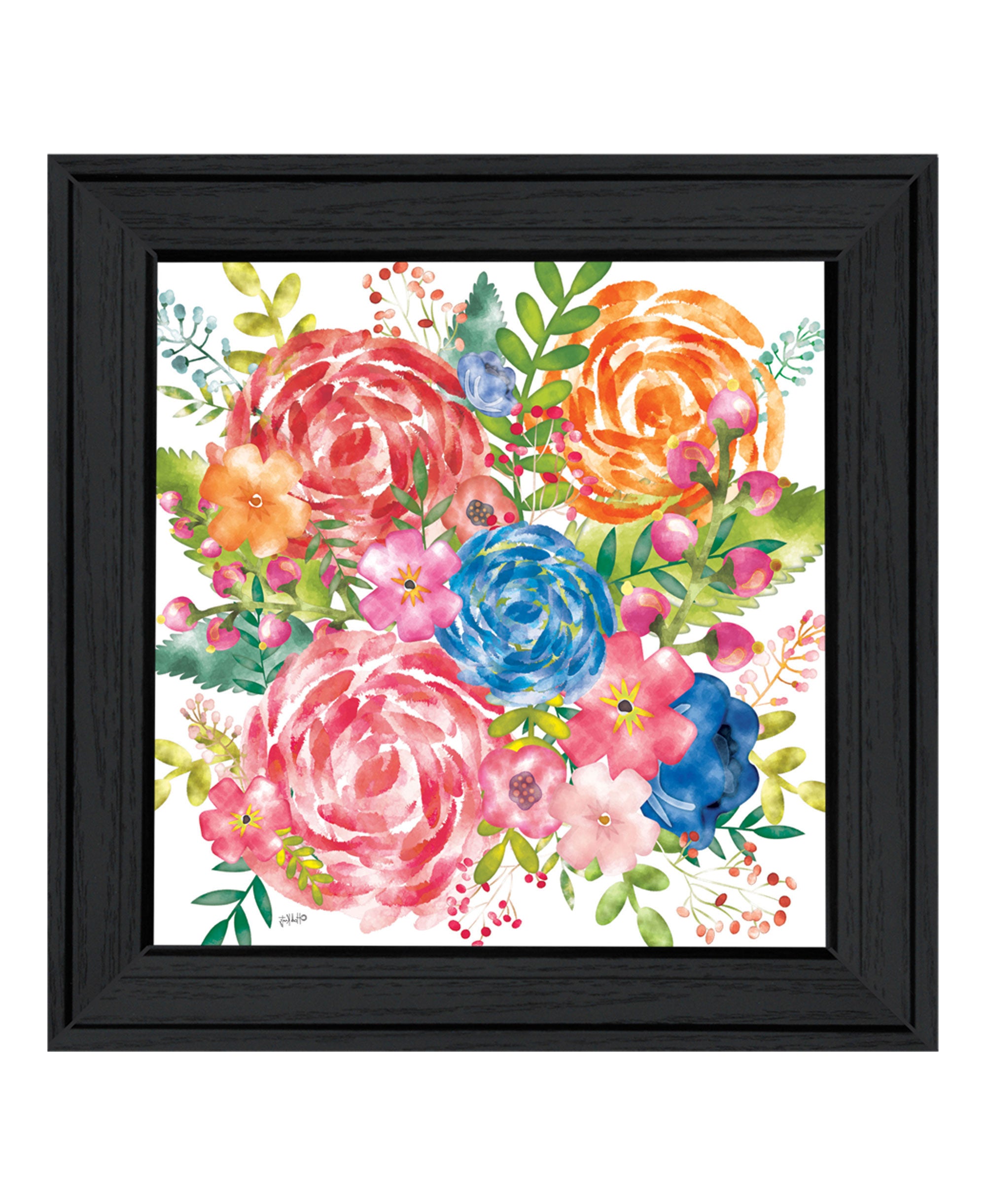 Spring Floral Black Framed Print Wall Art