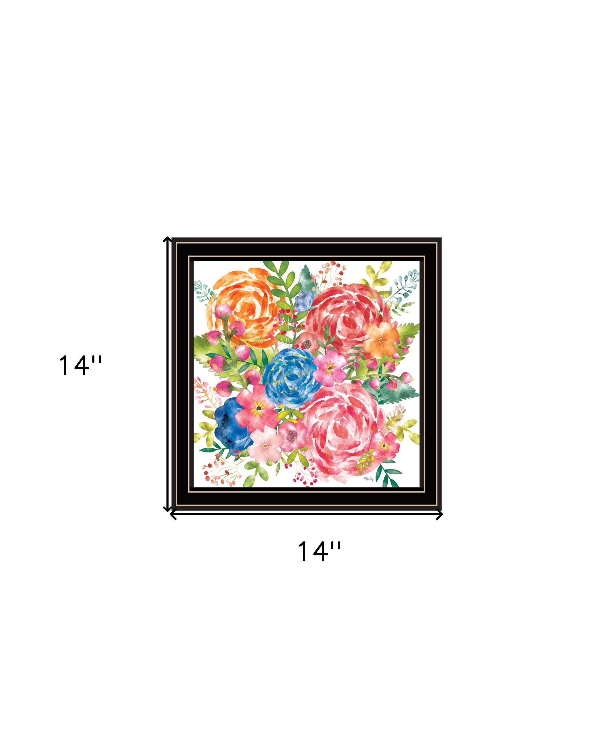 Spring Floral Black Framed Print Wall Art