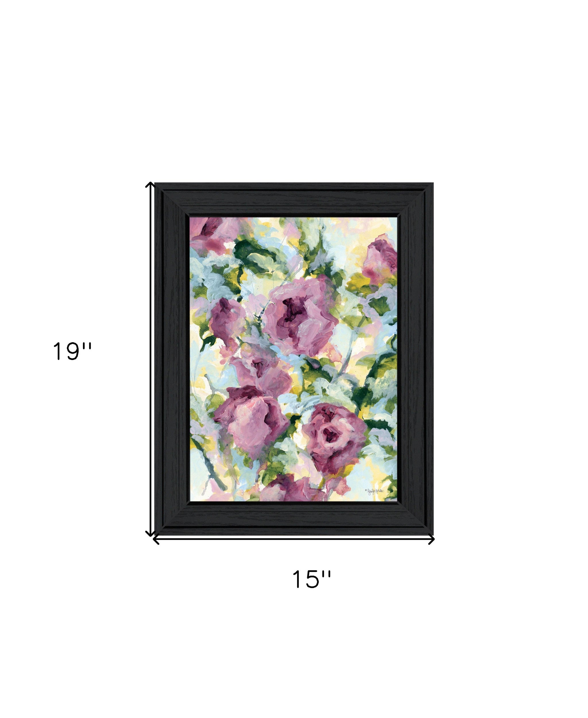 Abstract Floral Black Framed Print Wall Art