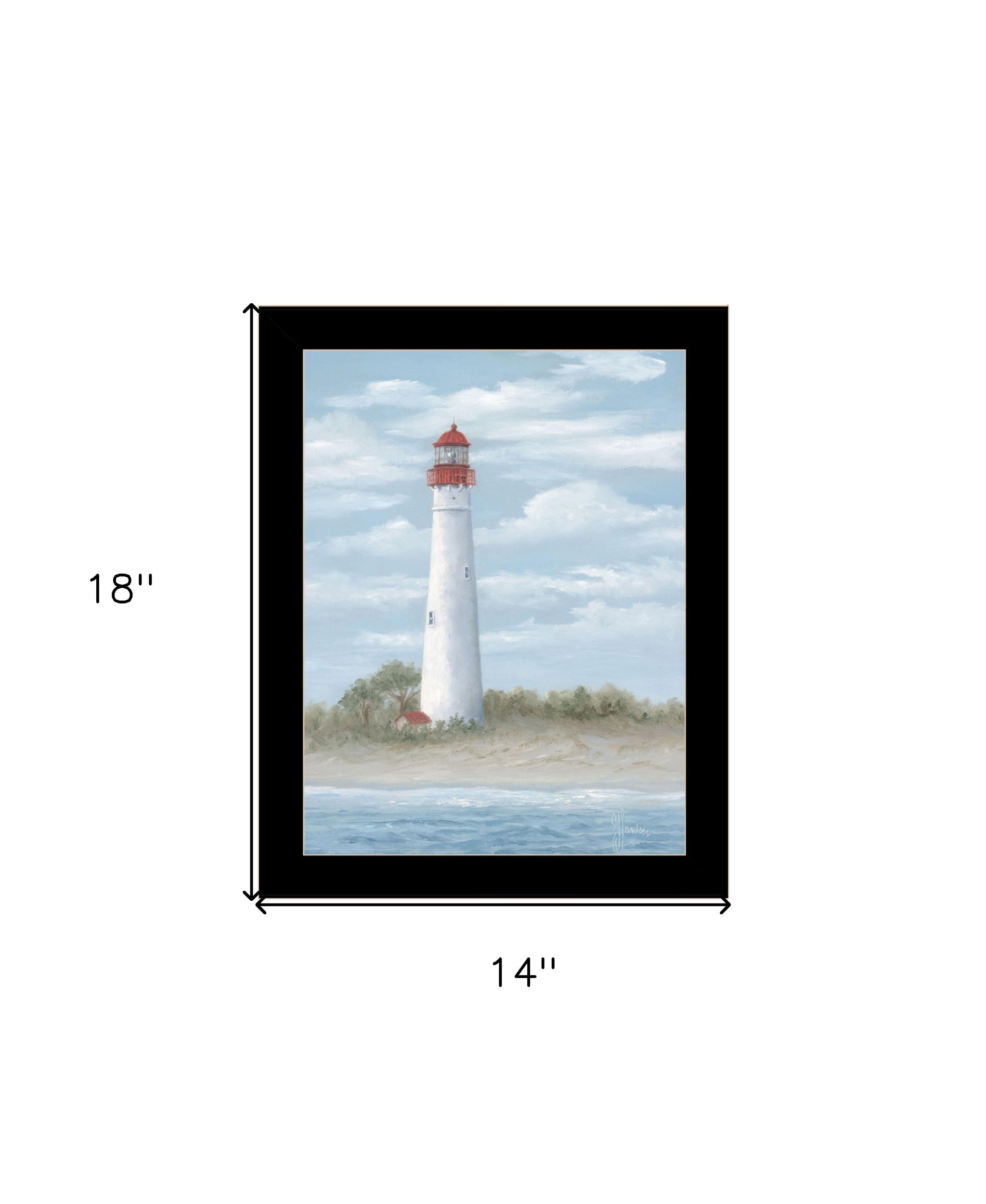 Cape May Light Black Framed Print Wall Art