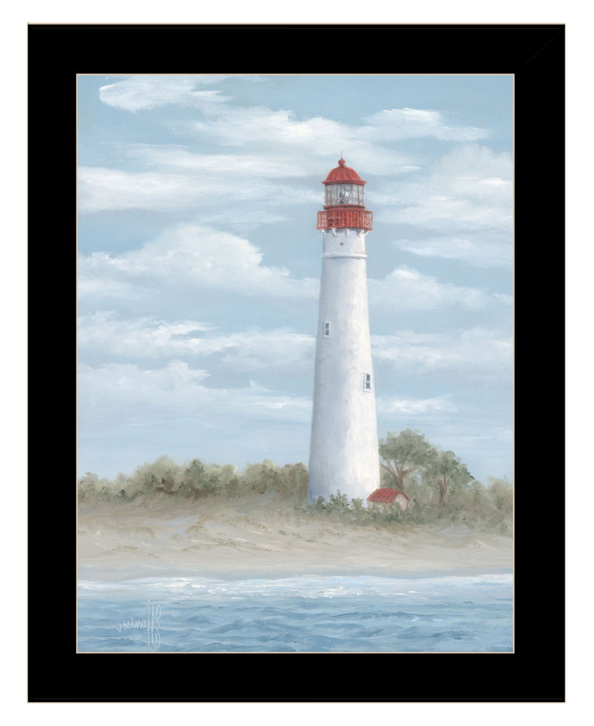 Cape May Light Black Framed Print Wall Art