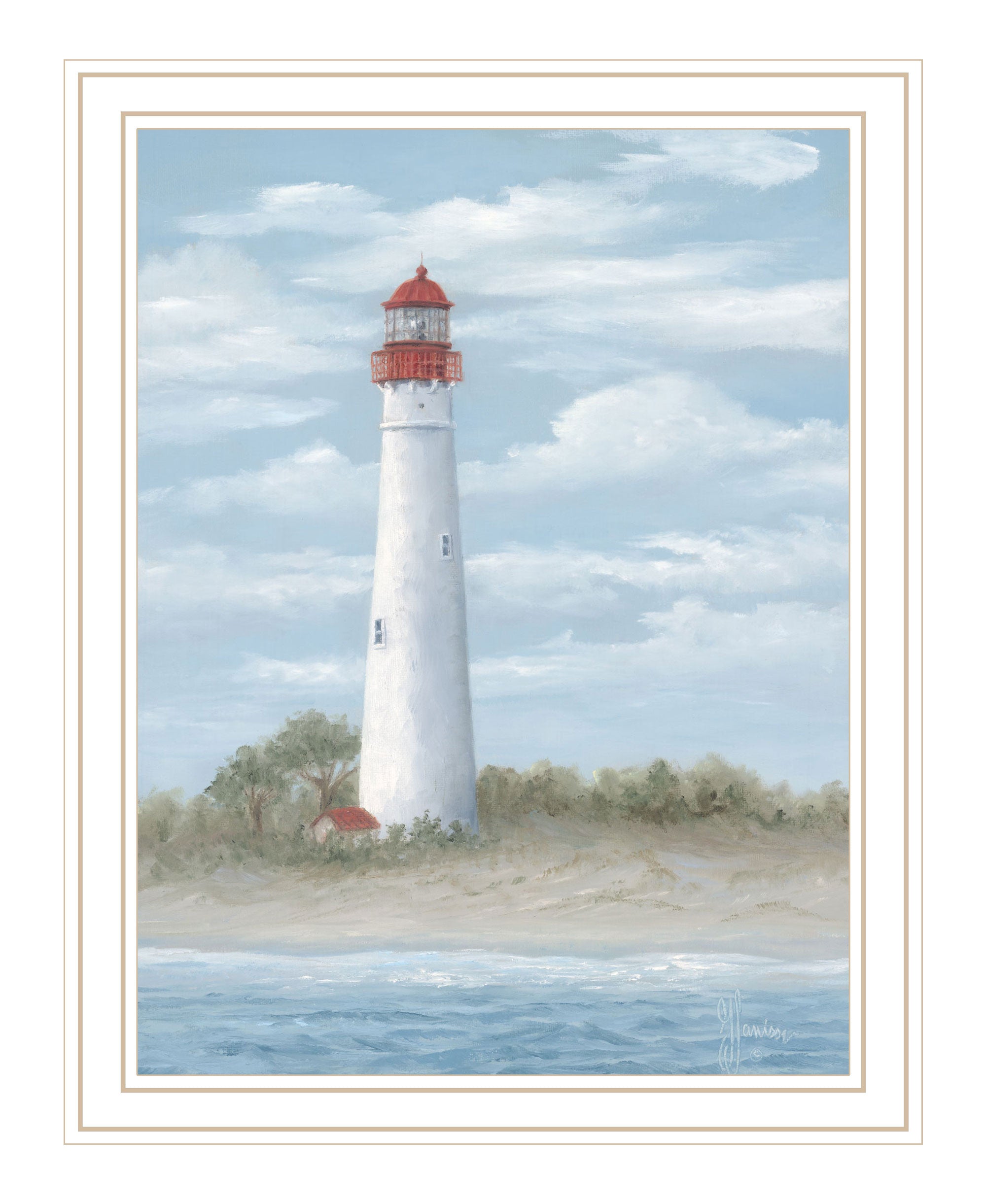 Cape May Light Black Framed Print Wall Art